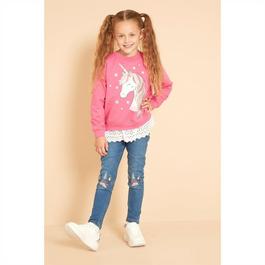 Be You Younger Girls Unicorn Sweatshirt And Jegging Set