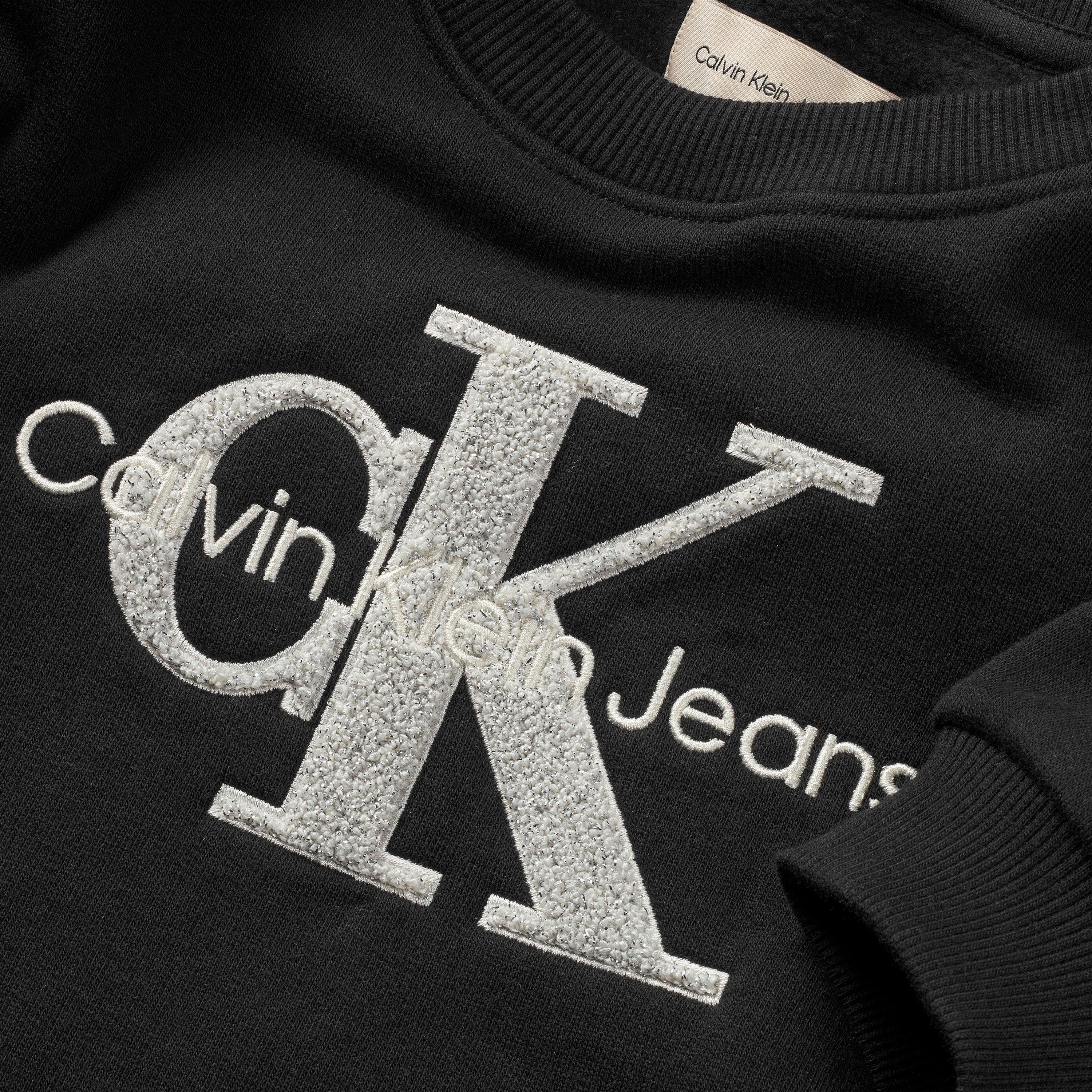 CK Black BEH - Calvin Klein Jeans - Teddy Fleece Logo Crew Neck sweatshirt Junior - 2