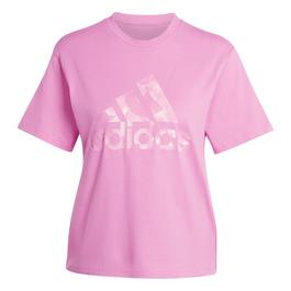 adidas Floral Graphic Big Logo Womens T Shirt