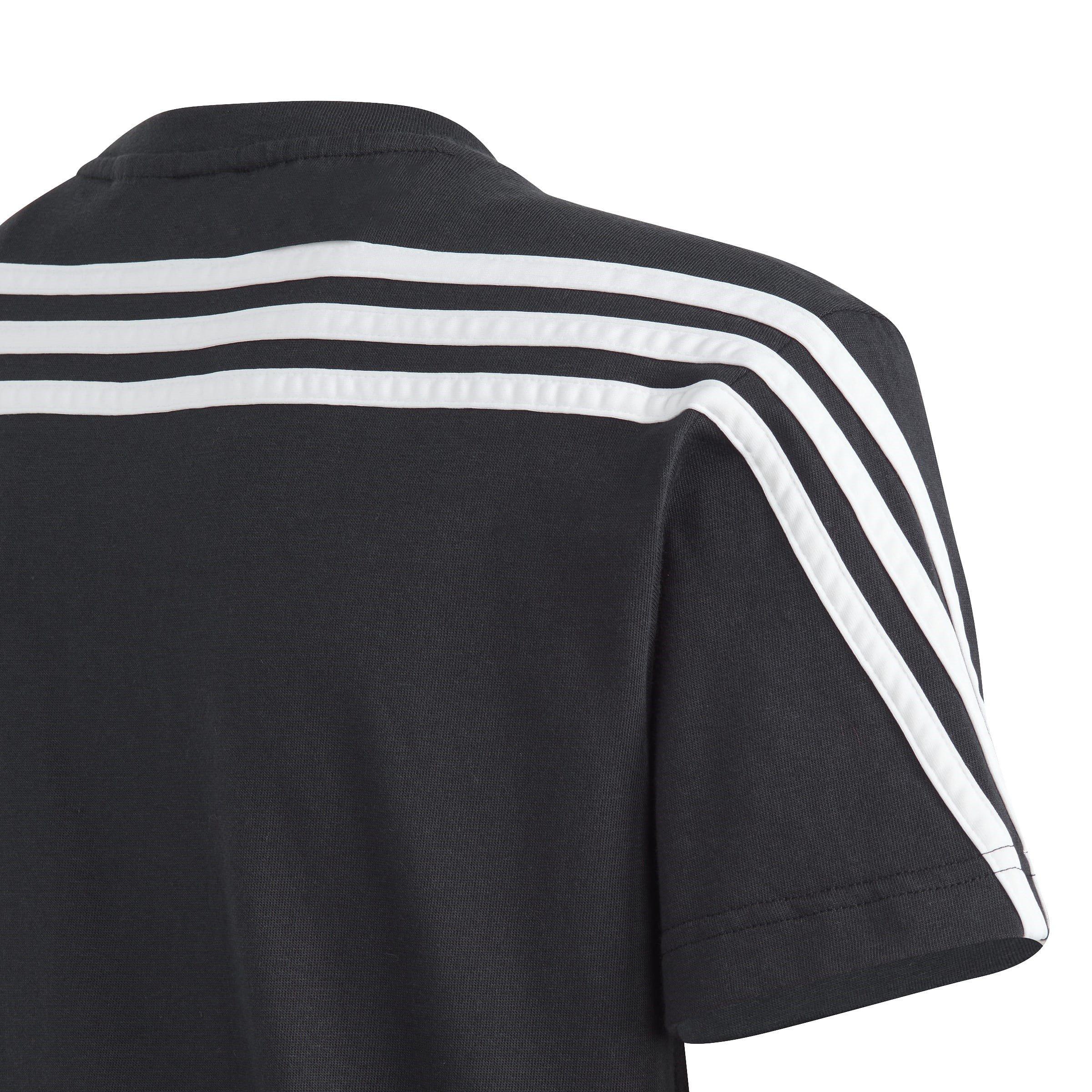 Black/White - adidas - Future Icons 3 Stripes Juniors T Shirt - 7