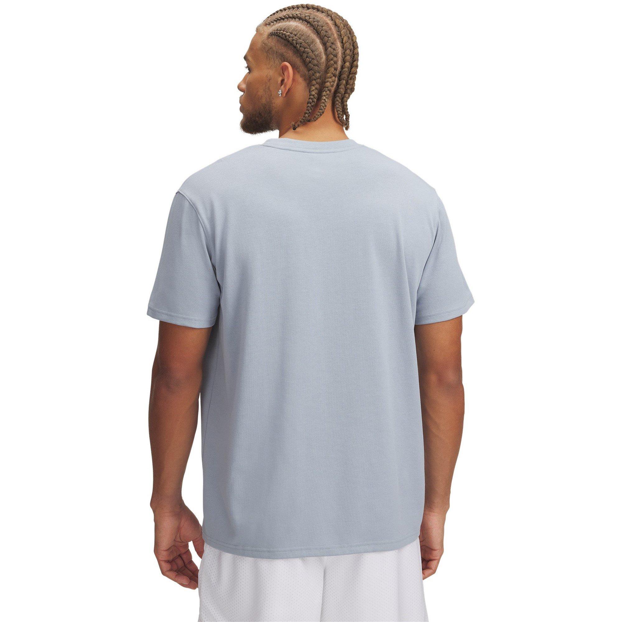 Azul - Under Armour - Logo Embroidered Heavyweight T-shirt Mens - 2