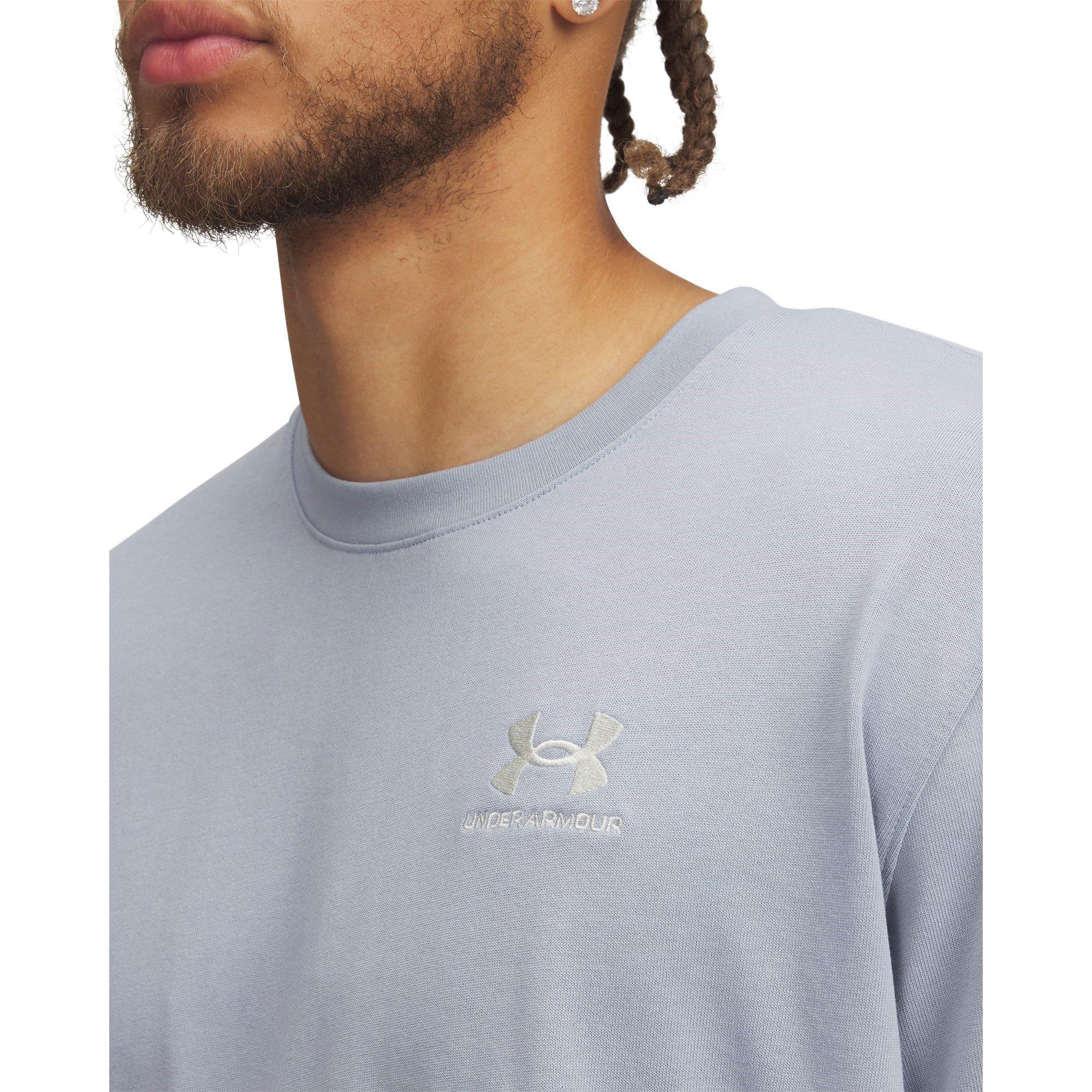 Azul - Under Armour - Logo Embroidered Heavyweight T-shirt Mens - 3