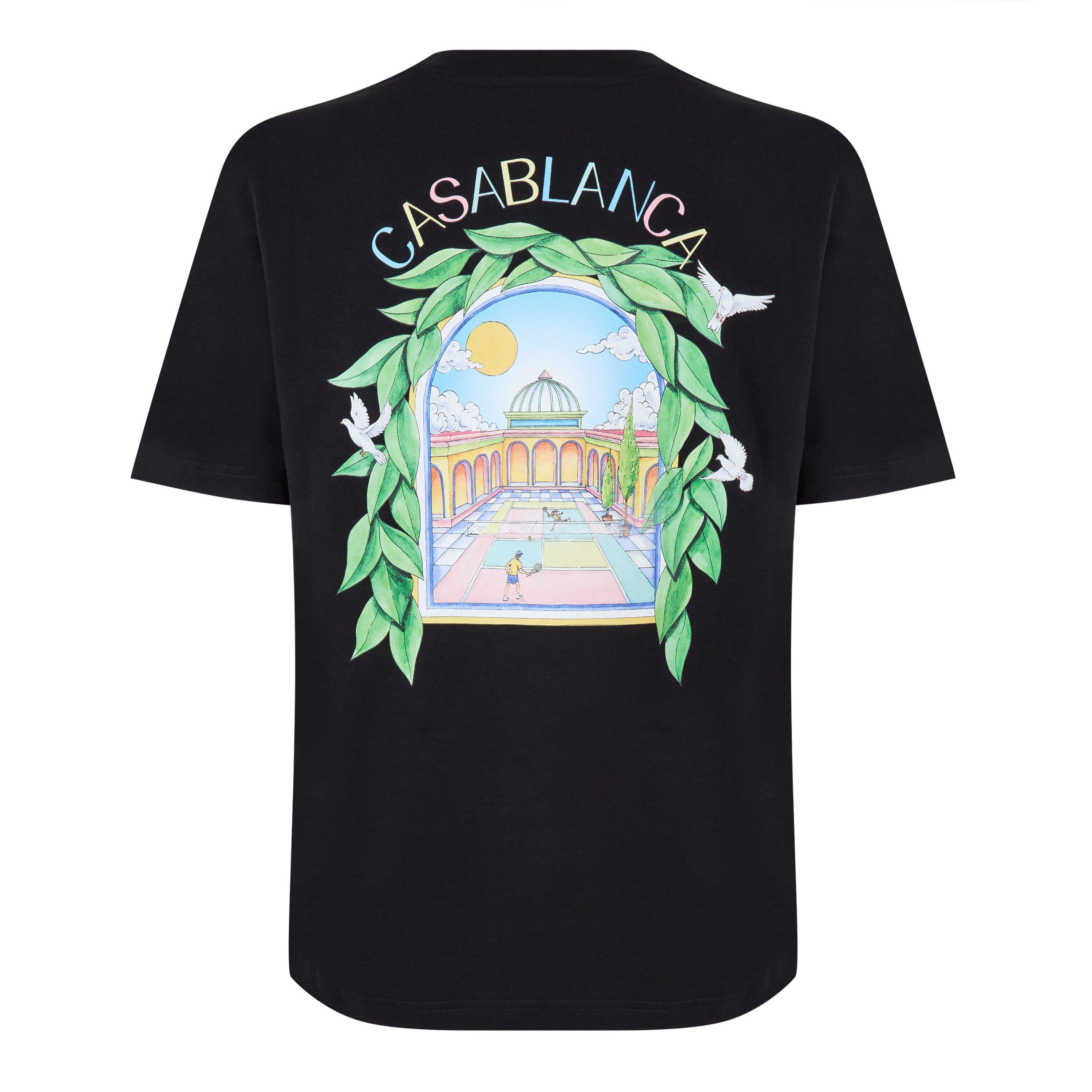 Casablanca Men's Graphic Cotton L'Arche Tennis Club T-Shirt - Black - Small