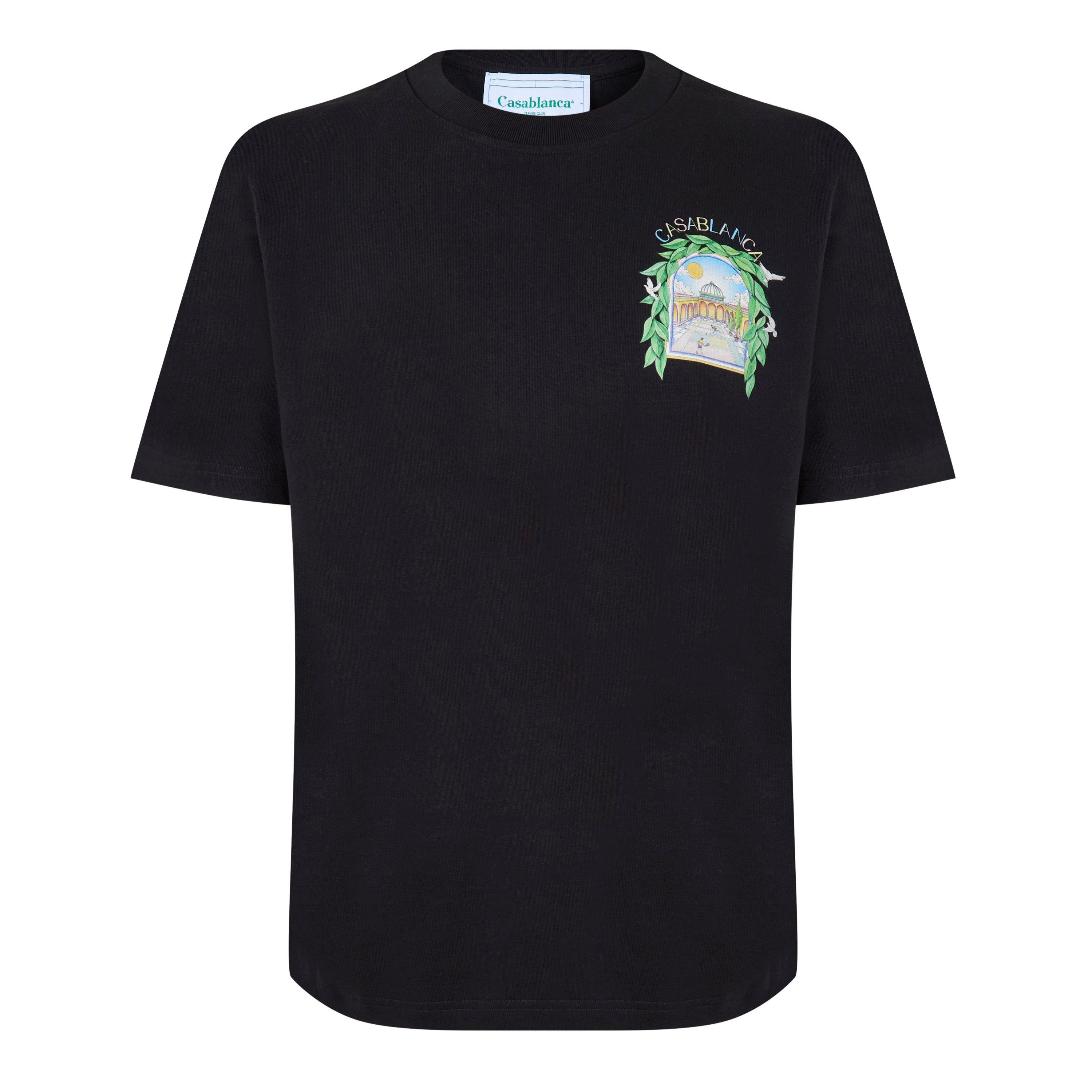 Black - Casablanca - Men's Graphic Cotton L'Arche Tennis Club T-Shirt - 2