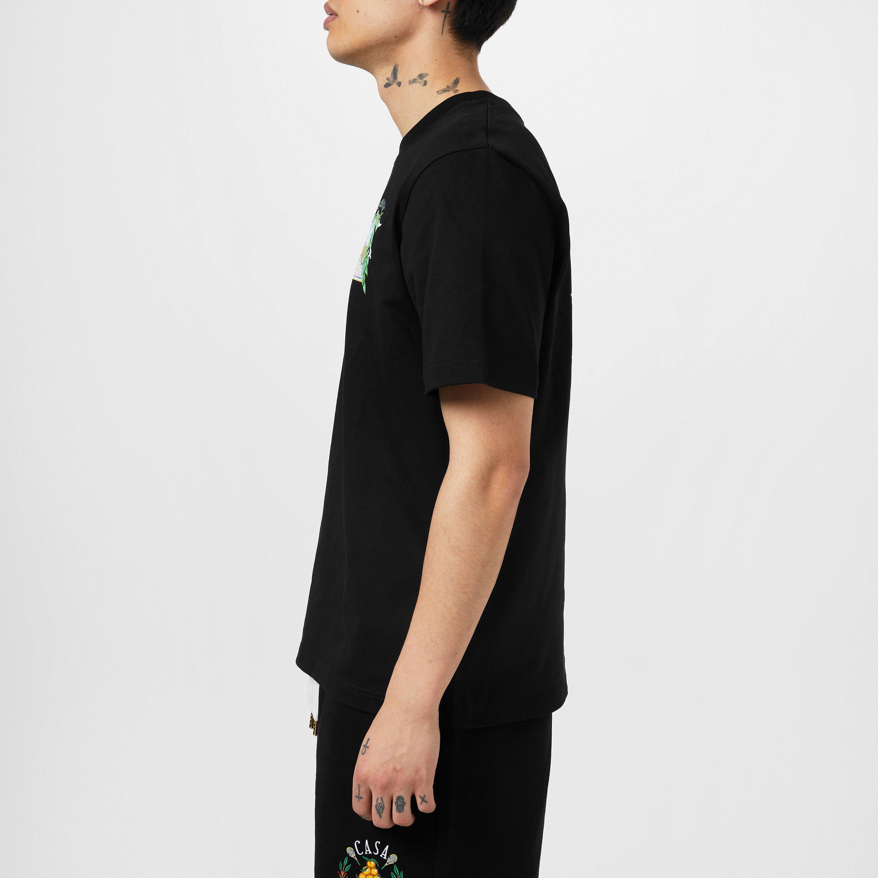 Black - Casablanca - Men's Graphic Cotton L'Arche Tennis Club T-Shirt - 5