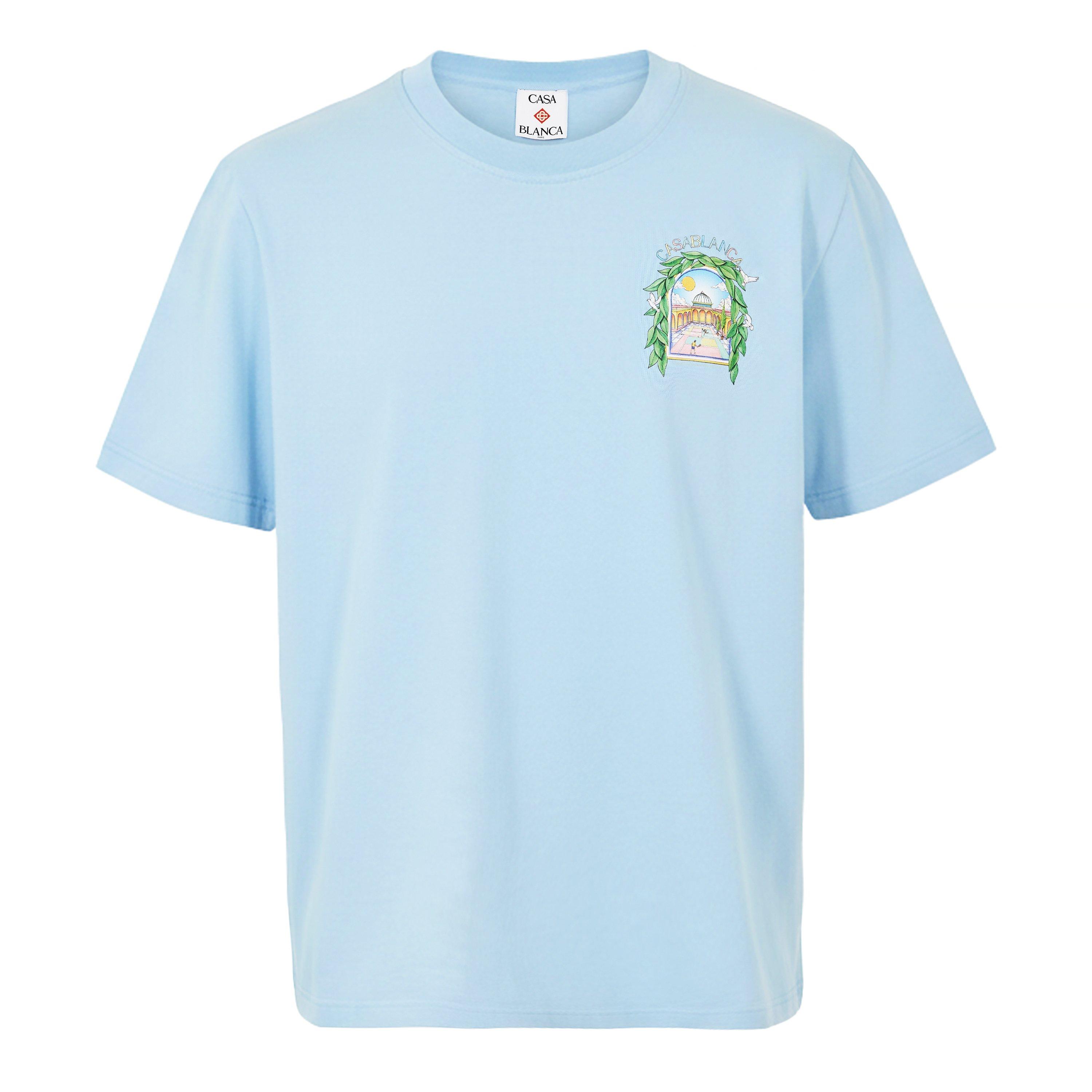 Casablanca Men's Graphic Cotton L'Arche Tennis Club T-Shirt - Pale Blue - Small