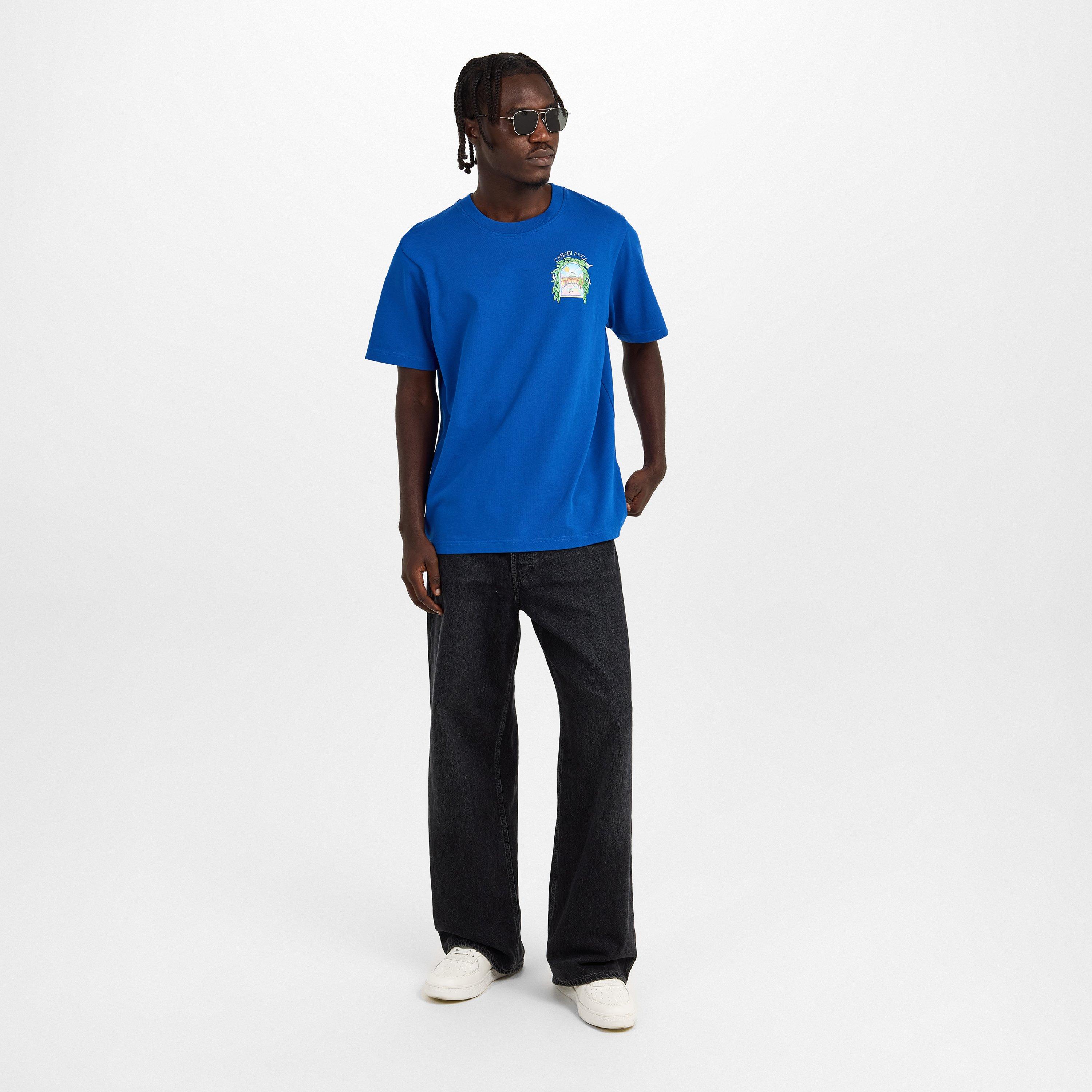 Cobalt Blue - Casablanca - Men's Graphic Cotton L'Arche Tennis Club T-Shirt - 6