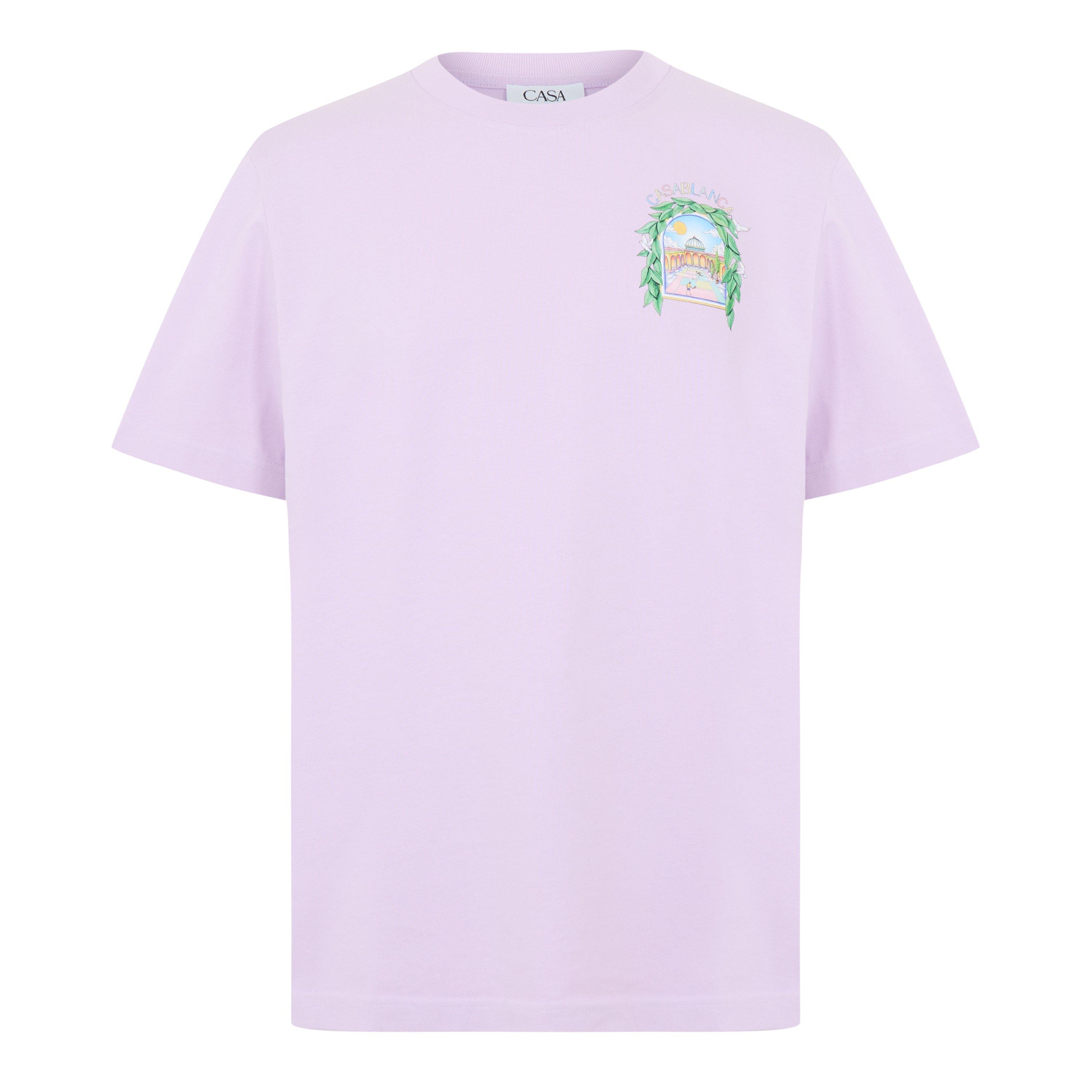 Casablanca Men's Graphic Cotton L'Arche Tennis Club T-Shirt - Lilac - Small