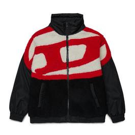 Diesel Jbirky Logo Teddy Fleece Jacket Juniors