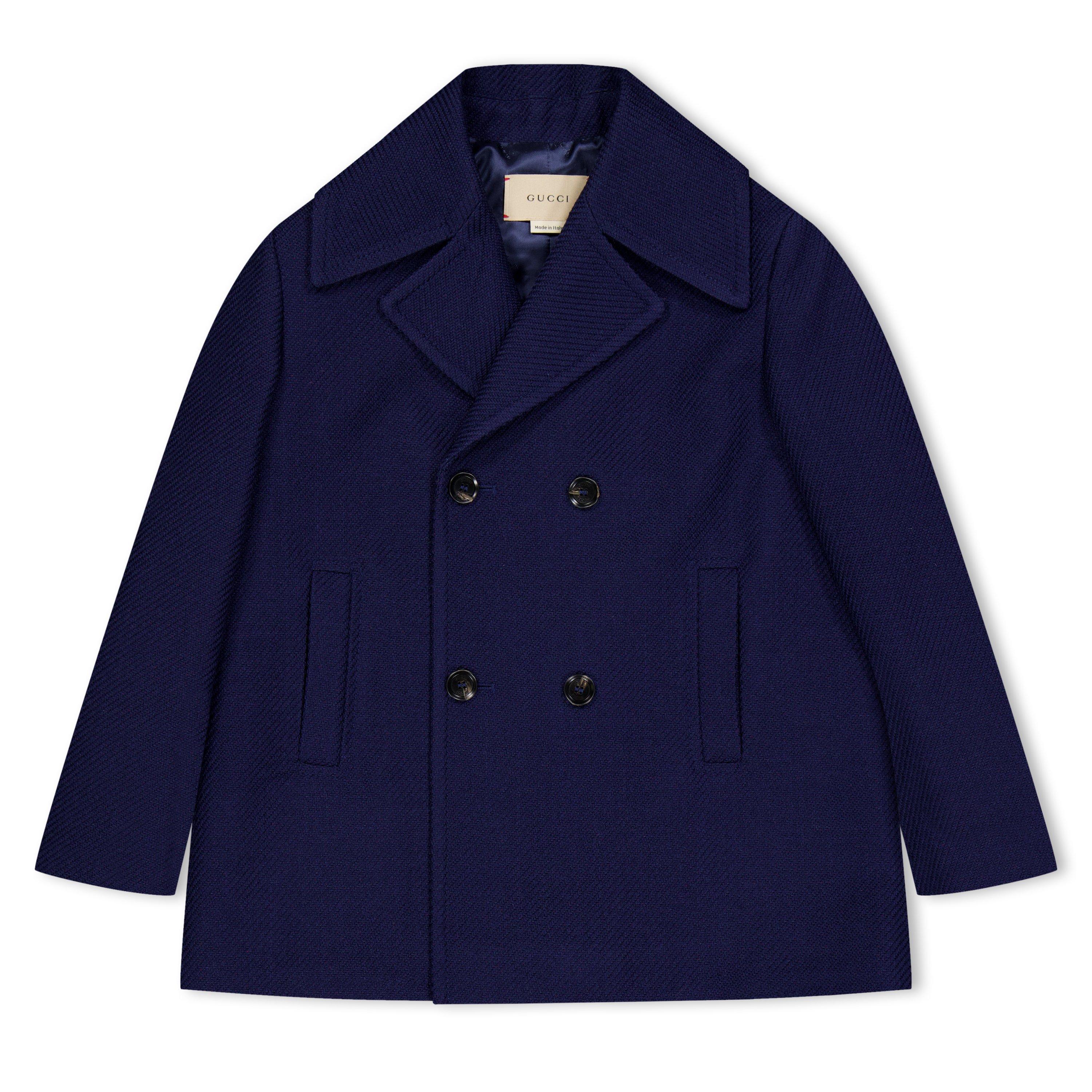 Blue 4804 - Gucci - Kids' Wool Long Sleeve Duffle Coat - 1