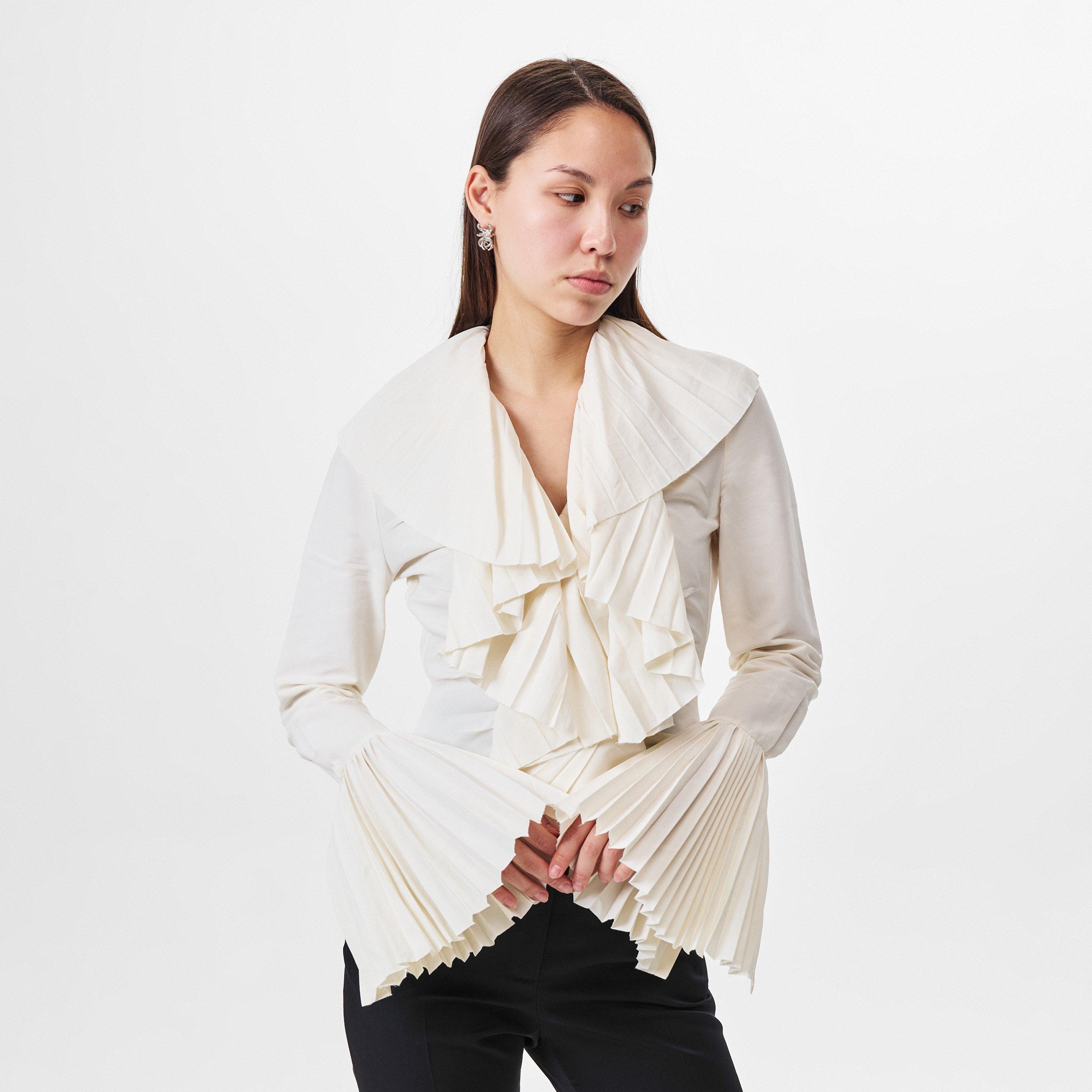 Ivory - Alexander McQueen - Plisse Blouse - 3