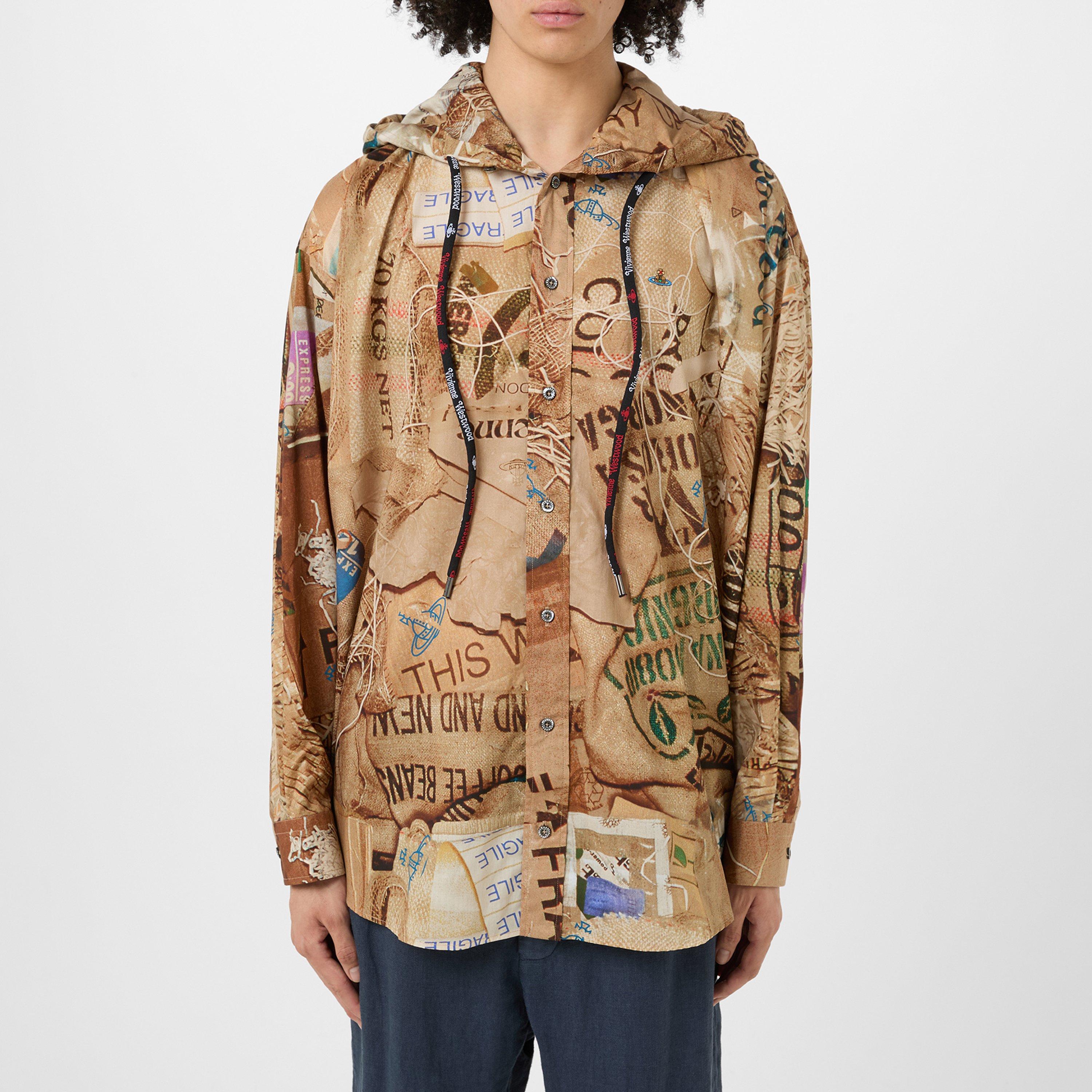 Multi - Vivienne Westwood - Garbage Print Hooded Shirt - 1