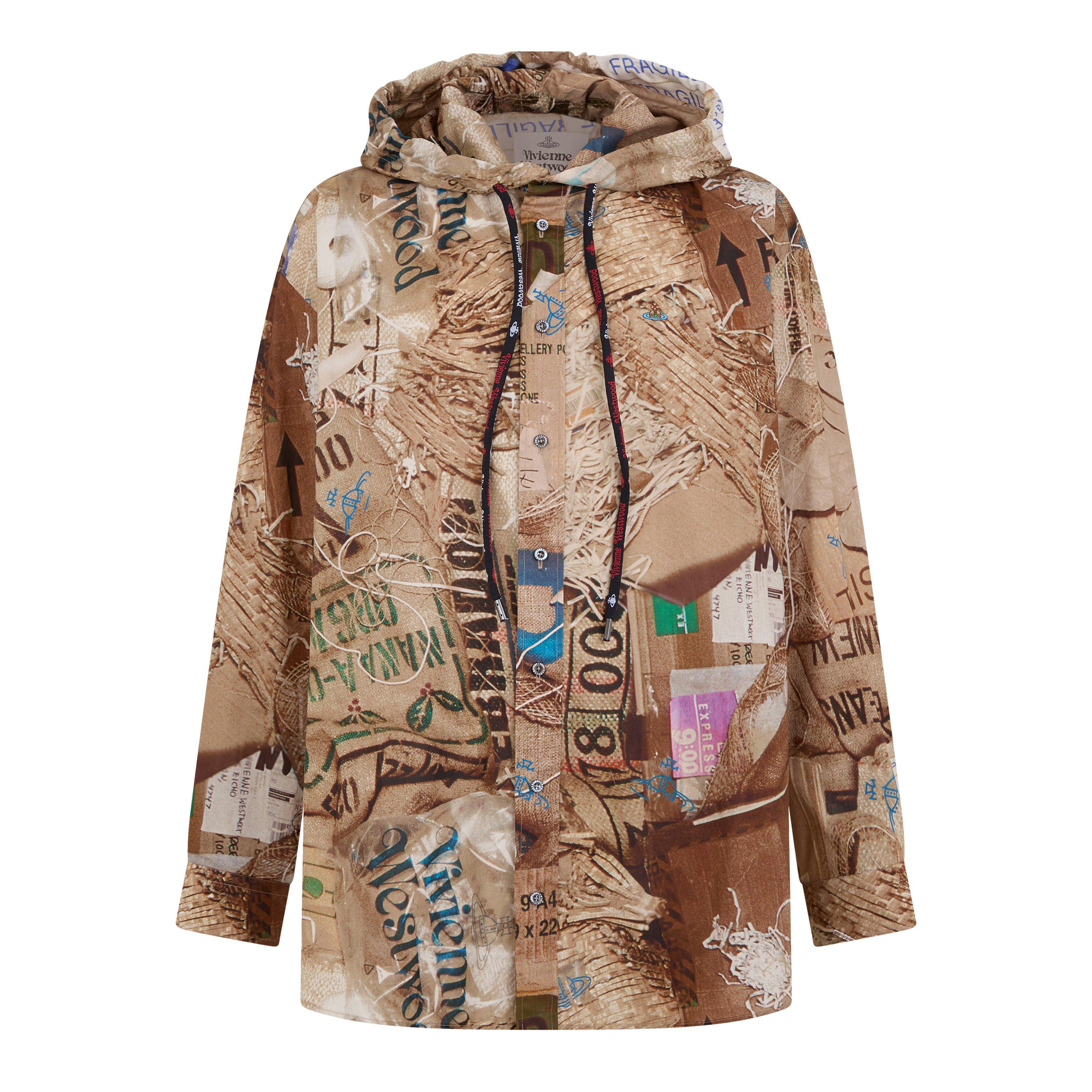 Multi - Vivienne Westwood - Garbage Print Hooded Shirt - 5