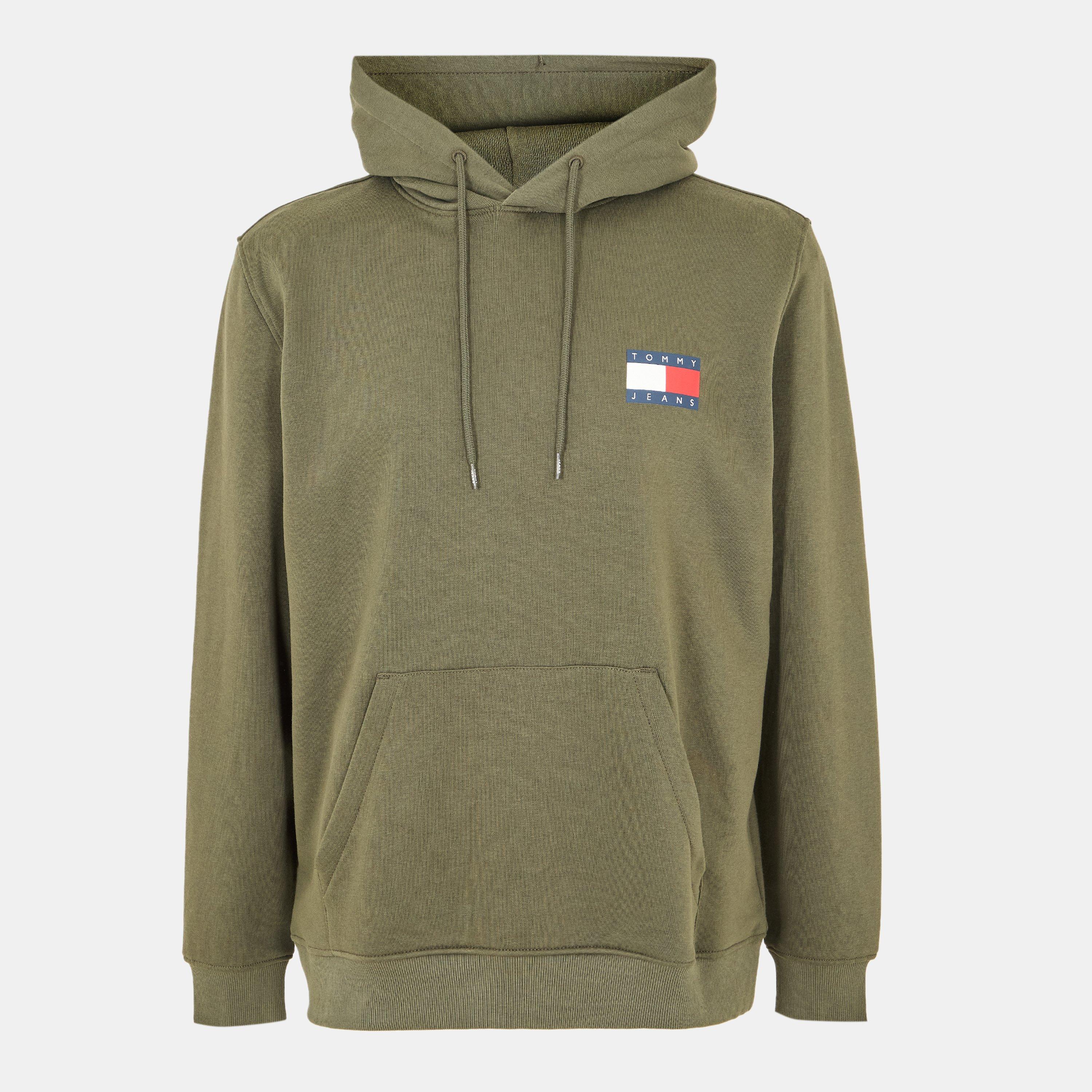 Tommy Jeans Men's Regular Essential Flag Hoodie - Pewter Green - 2XL