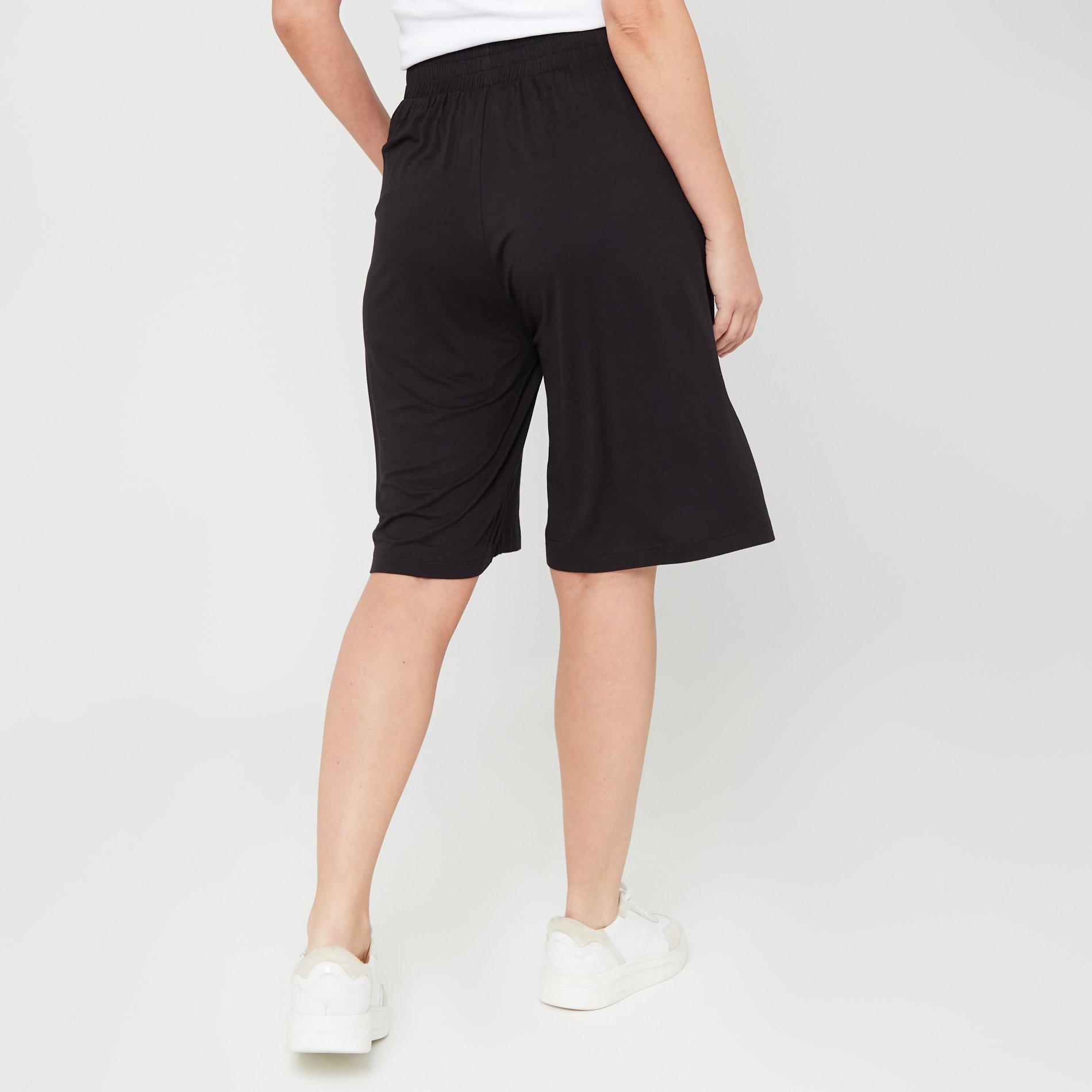 Black - Be You - BeYou Knee-Length Fleece Jogger Shorts - 2