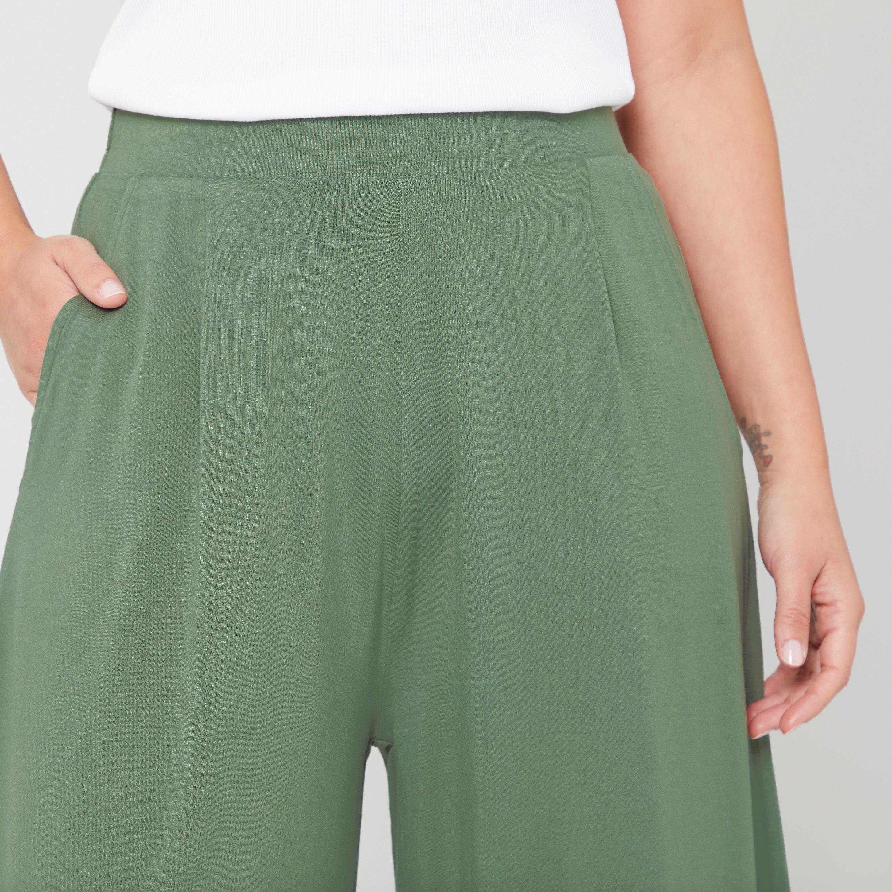 Khaki - Be You - Women's BeYou Knee-Length Fleece Jogger Shorts - 3