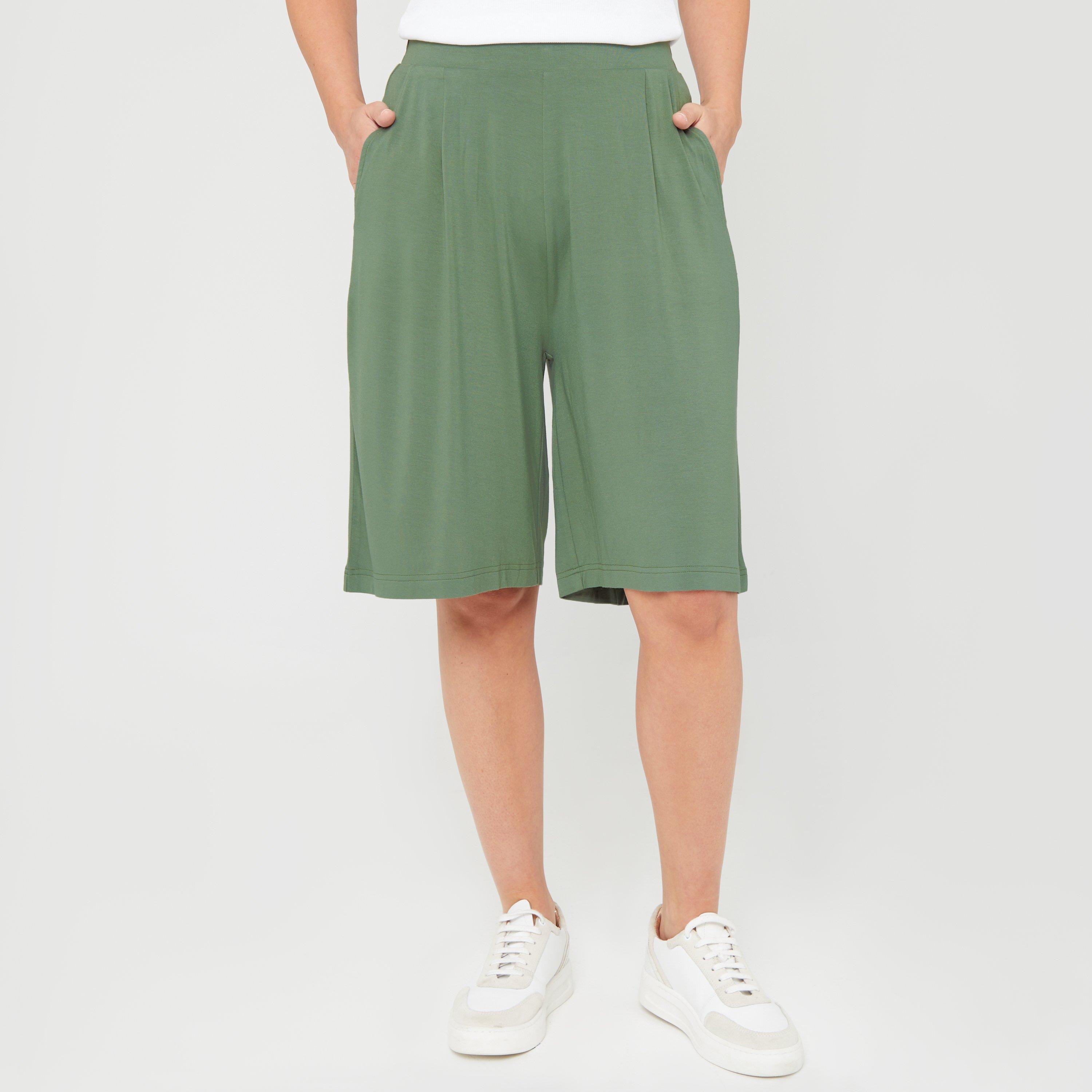 Khaki - Be You - Women's BeYou Knee-Length Fleece Jogger Shorts - 5