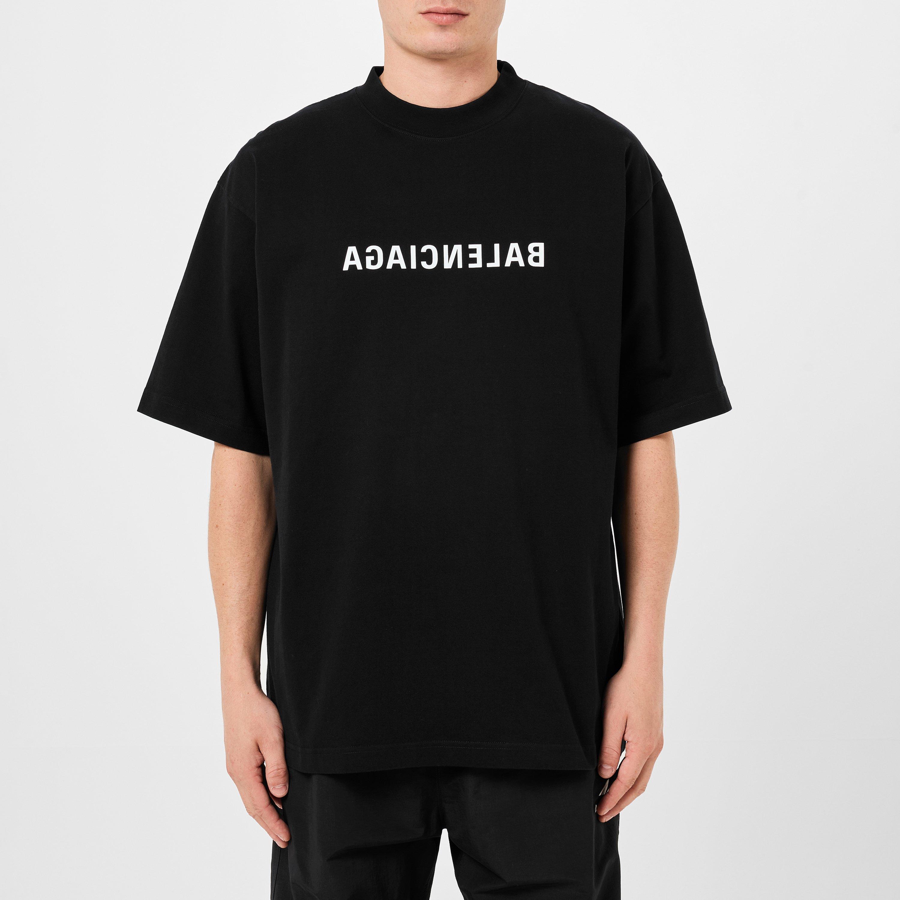 Black/White - Balenciaga - Reversed Logo T-Shirt - 3