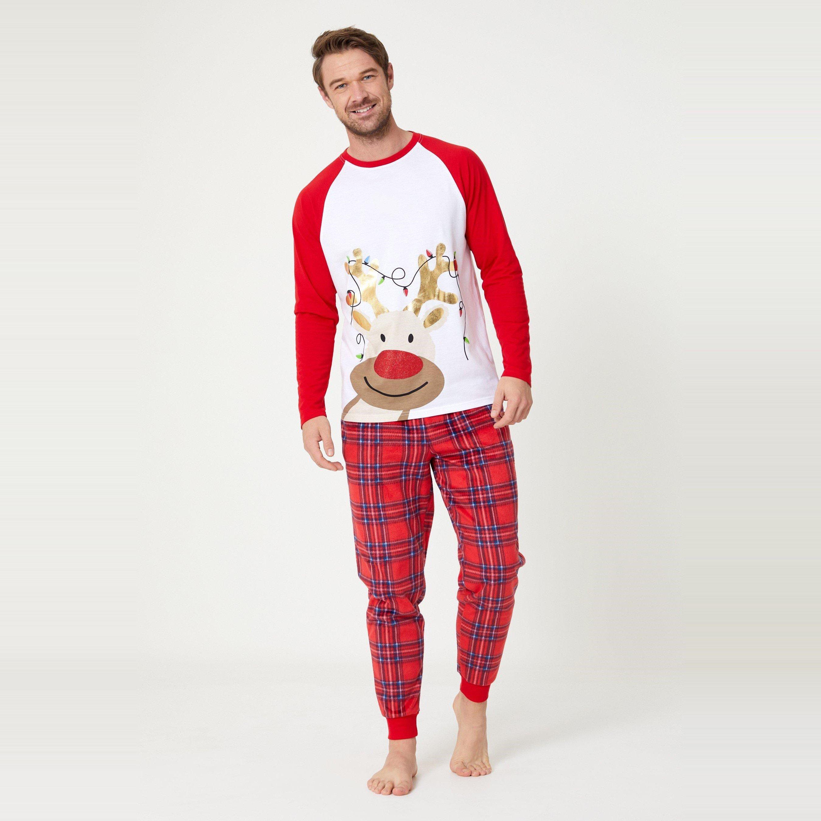 ROJO/BLANCO - Studio - Mens Family Reindeer Pyjama - 2