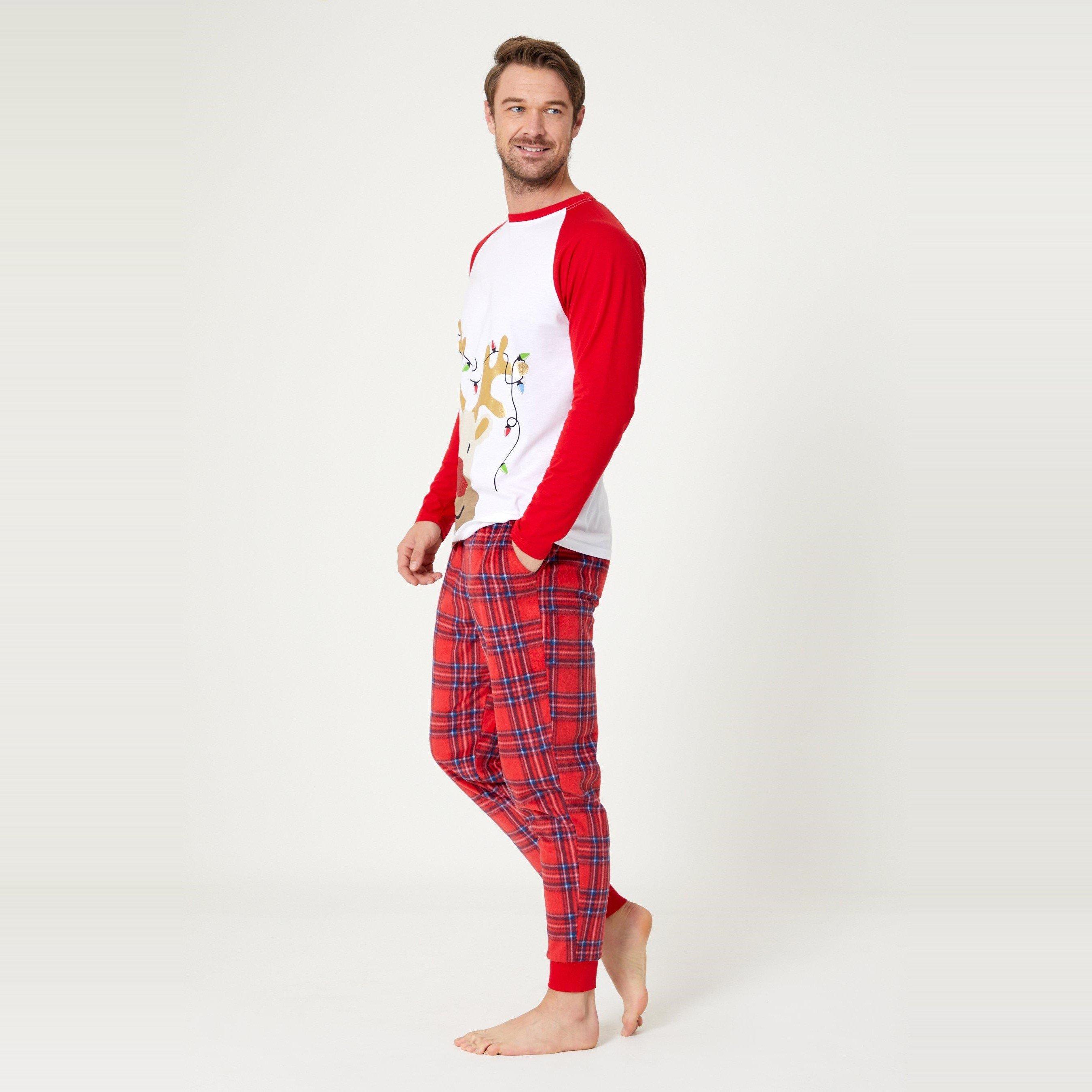 ROJO/BLANCO - Studio - Mens Family Reindeer Pyjama - 3