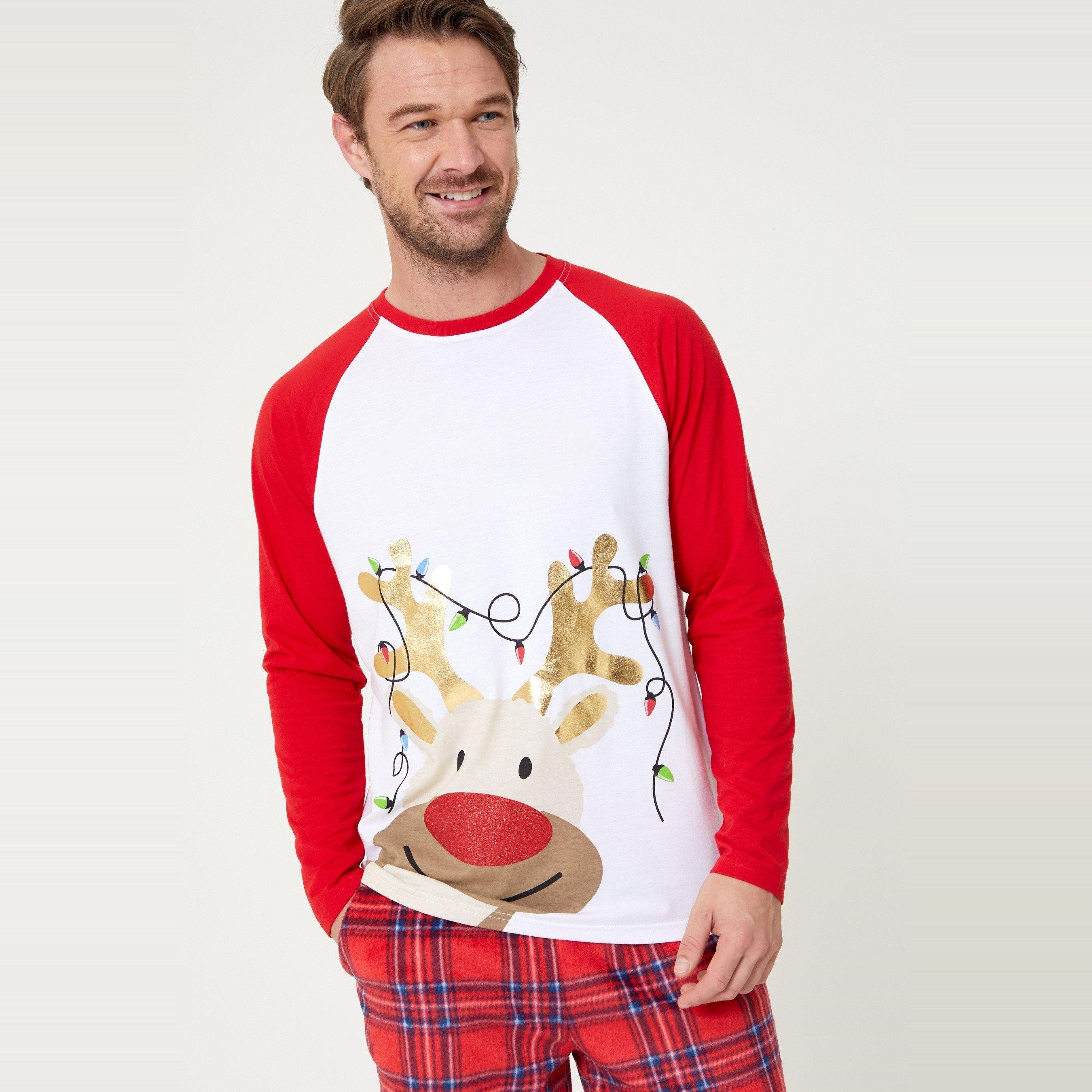 ROJO/BLANCO - Studio - Mens Family Reindeer Pyjama - 5