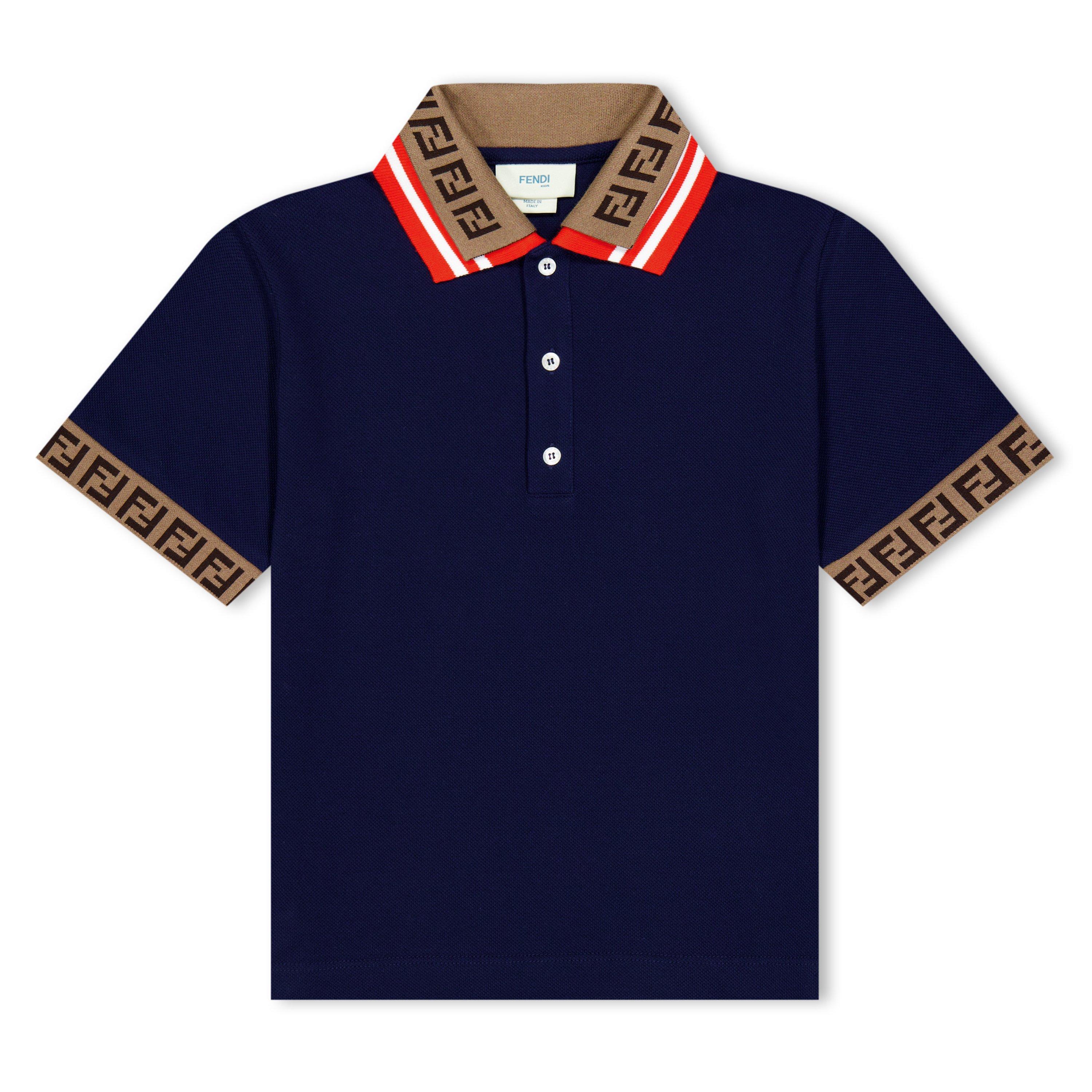 Blue F1I11 - Fendi - Double Collar Ff Polo Shirt Juniors - 1