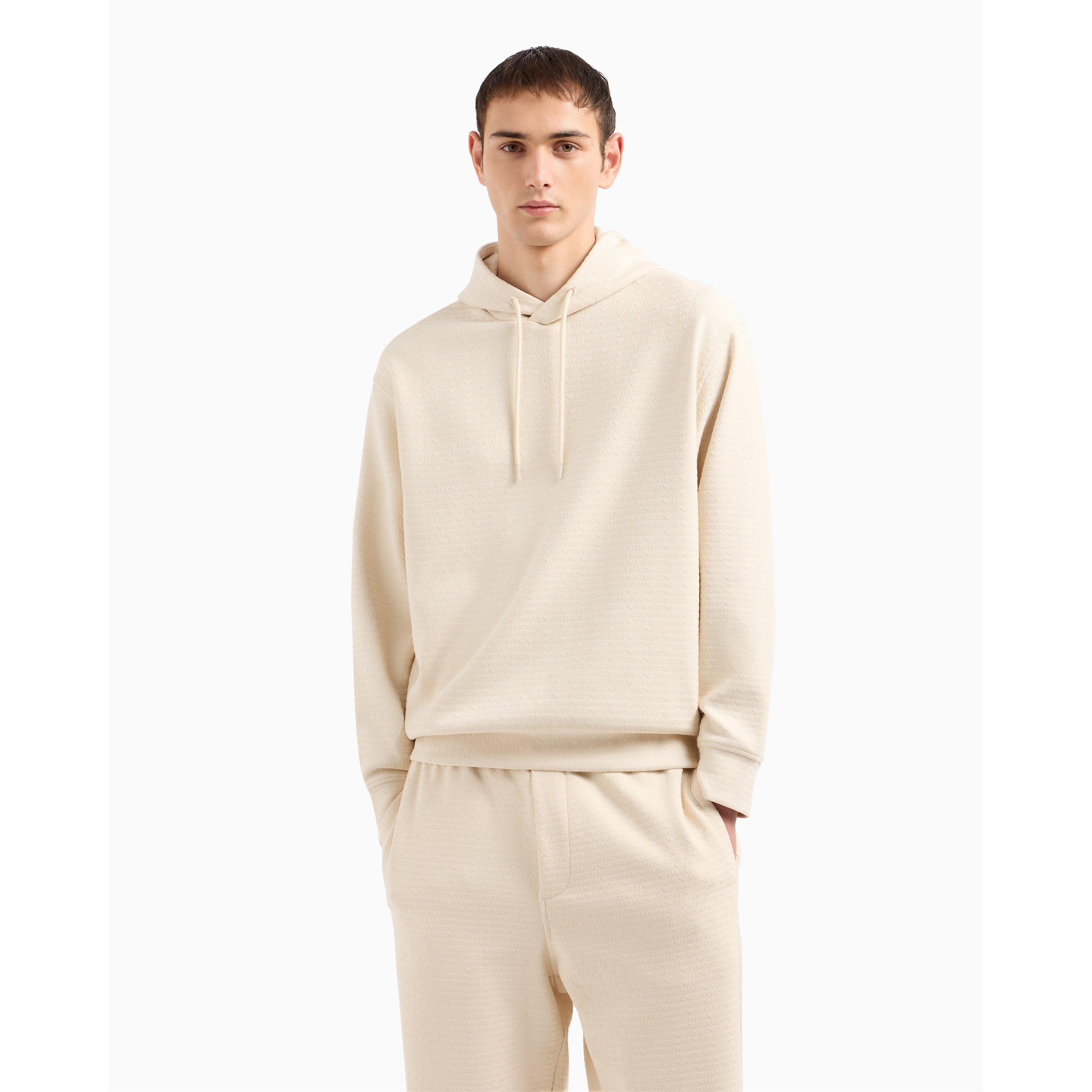 Ecru 1088 - Emporio Armani - Men's Relaxed Fit Pull Over Hoodie - 1