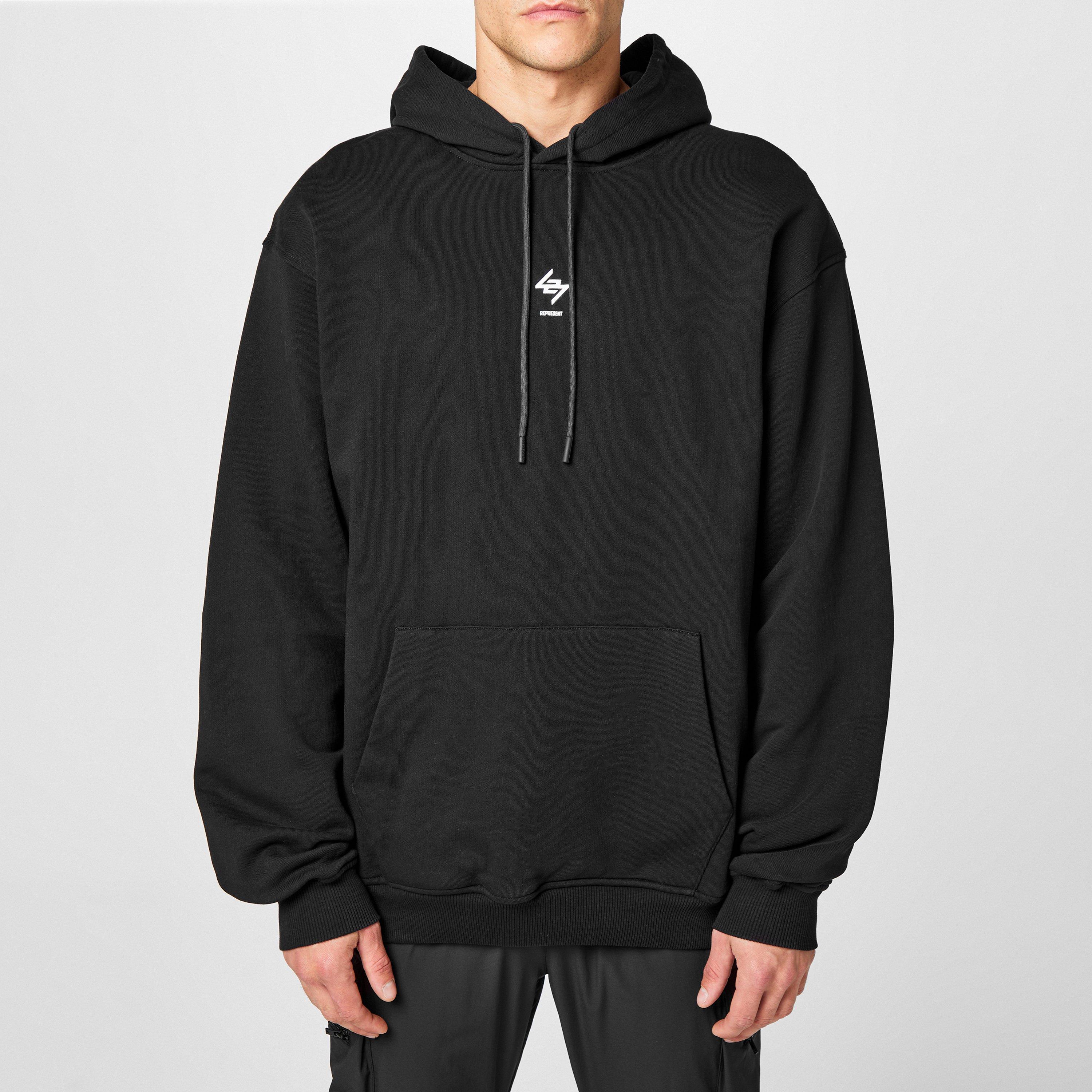 Jet Black - Represent 247 - Men's Logo Cotton 247 Oversized Hoodie - 3