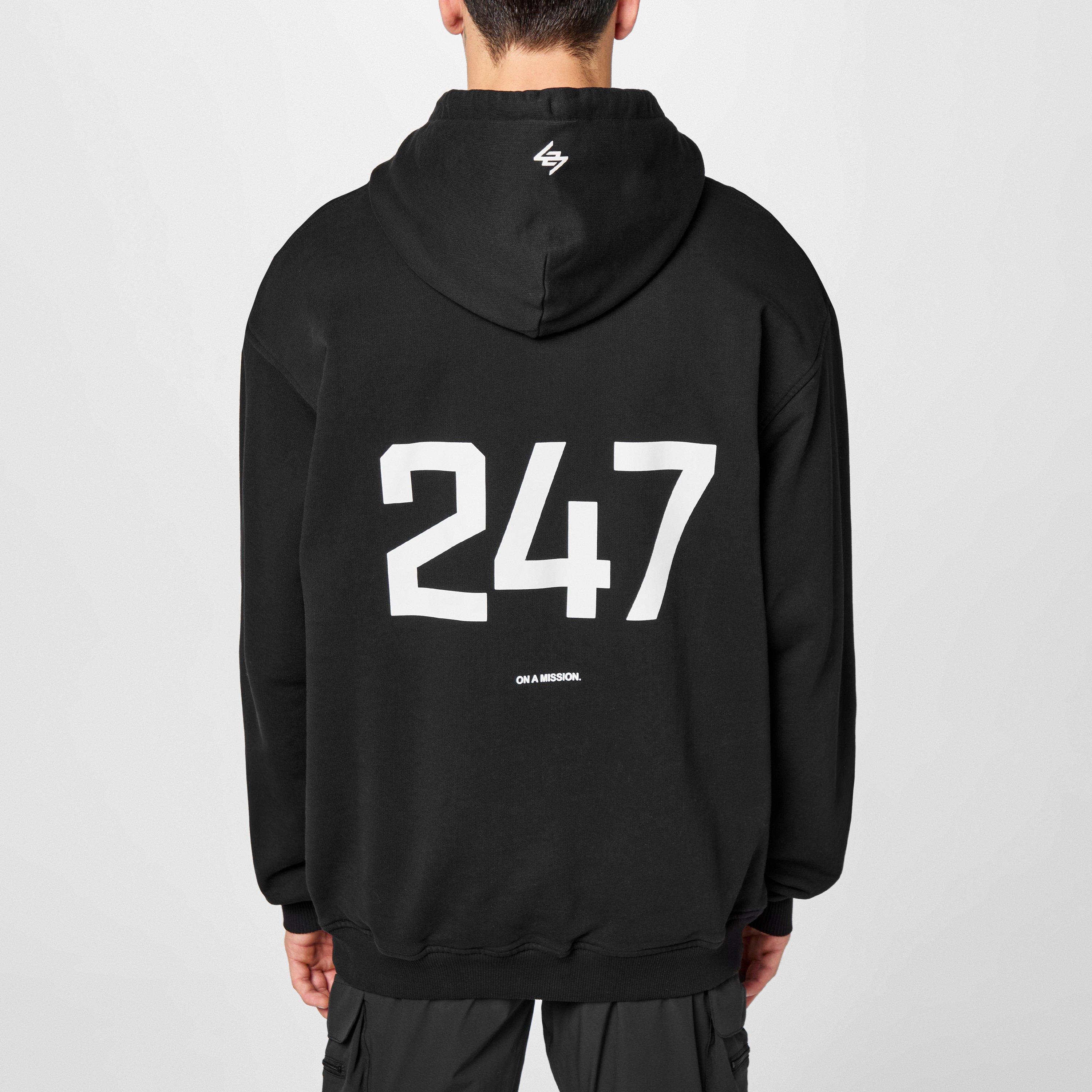 Jet Black - Represent 247 - Men's Logo Cotton 247 Oversized Hoodie - 4