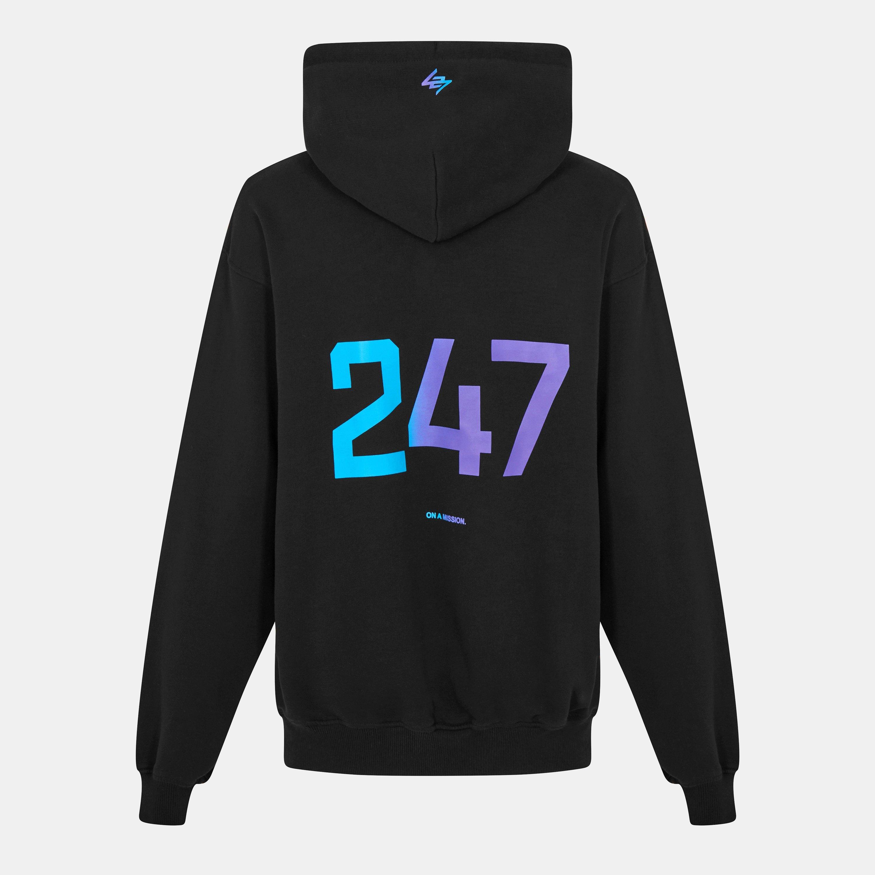 Black/Purple - Represent 247 - Men's Logo Cotton 247 Oversized Hoodie - 2