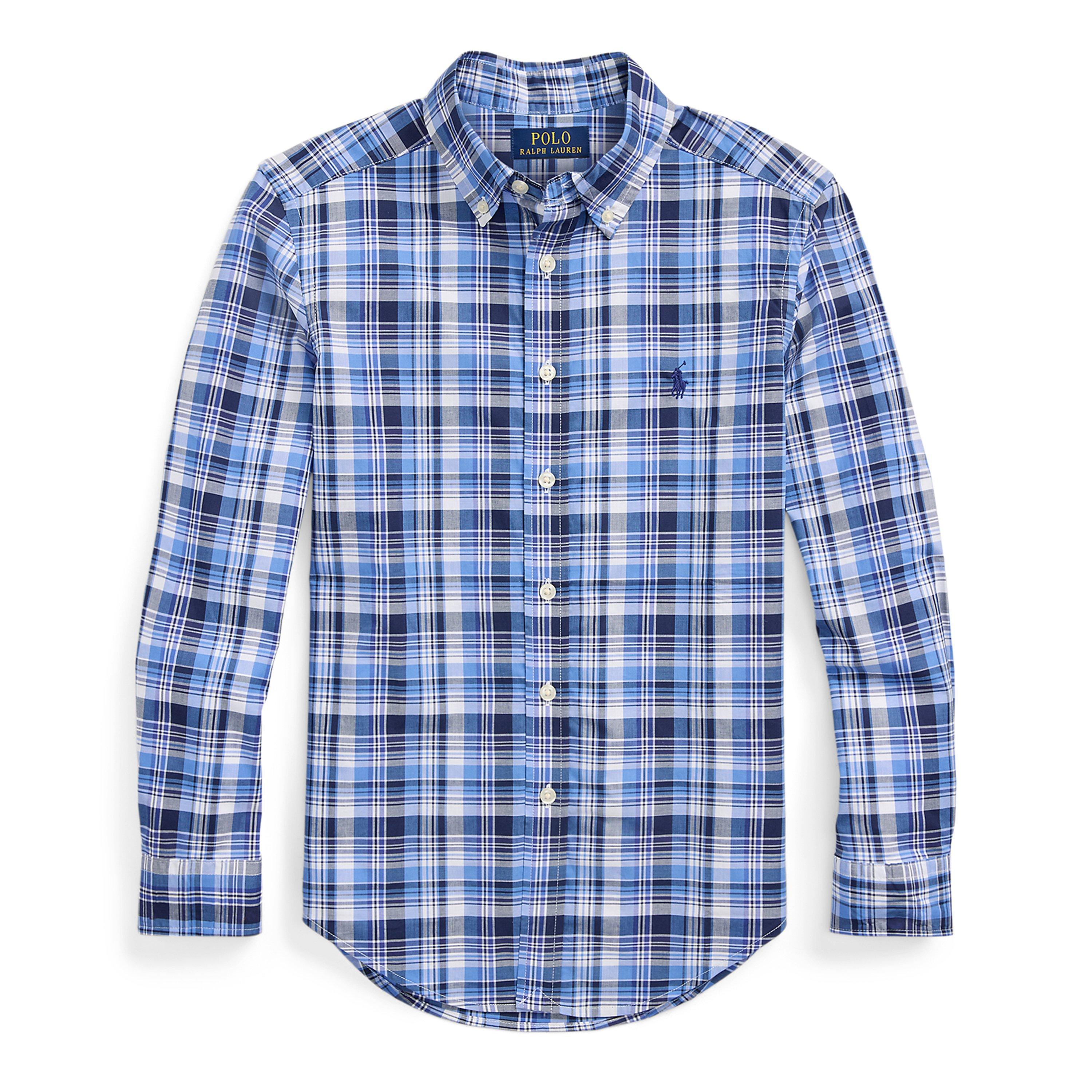 Blue Multi - Polo Ralph Lauren - Oxford Check Shirt Juniors - 1