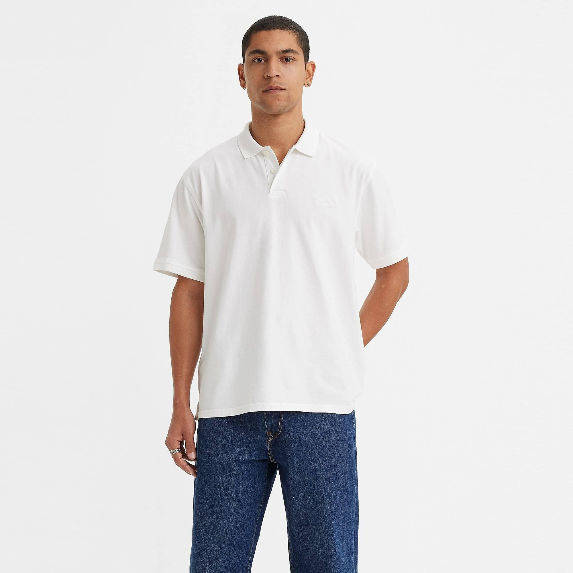 Levis Relaxed Authentic Polo Top - Bright White - S