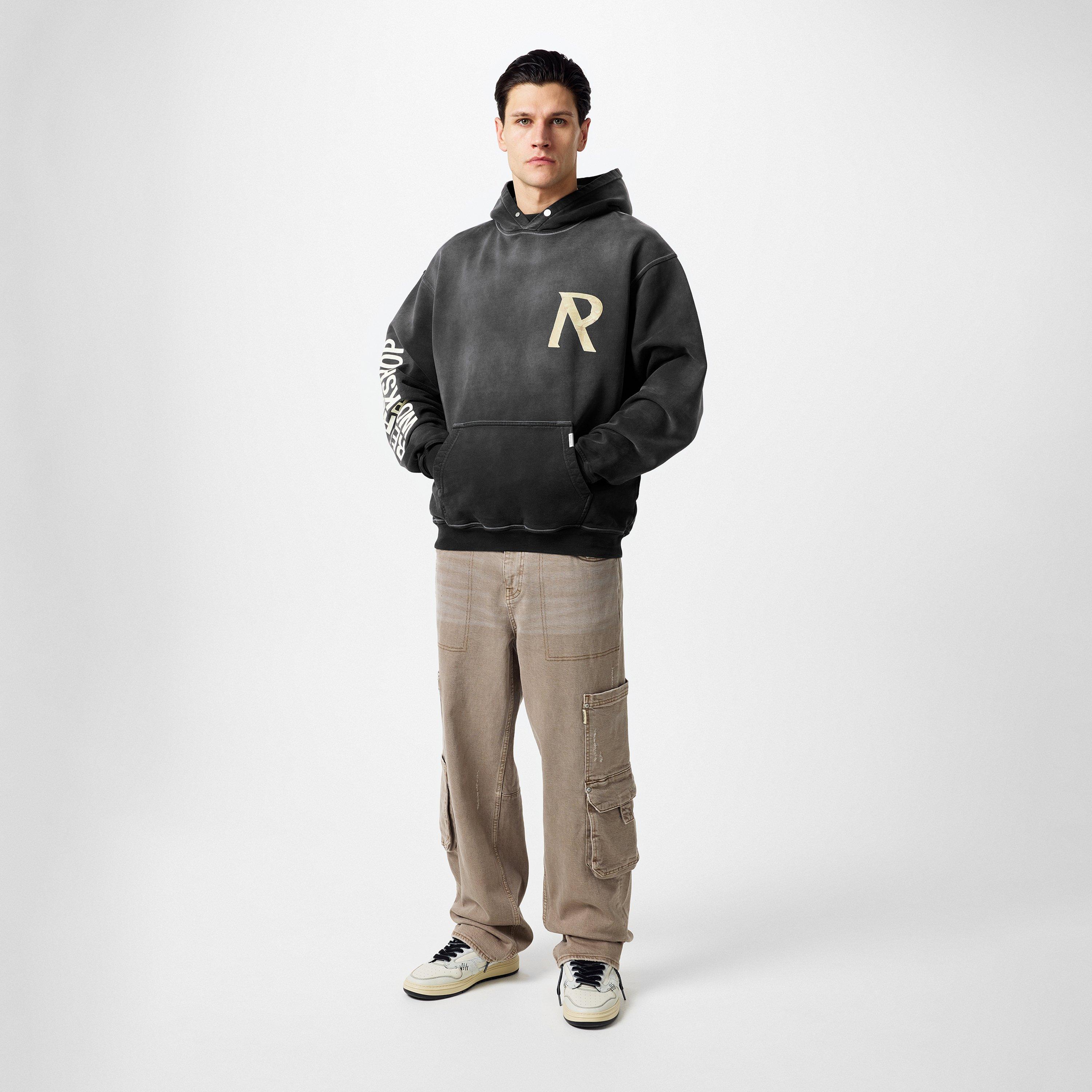 Stained Black - Represent - Men's Masking Tape Initial Hoodie, Softness and Comfort - 4