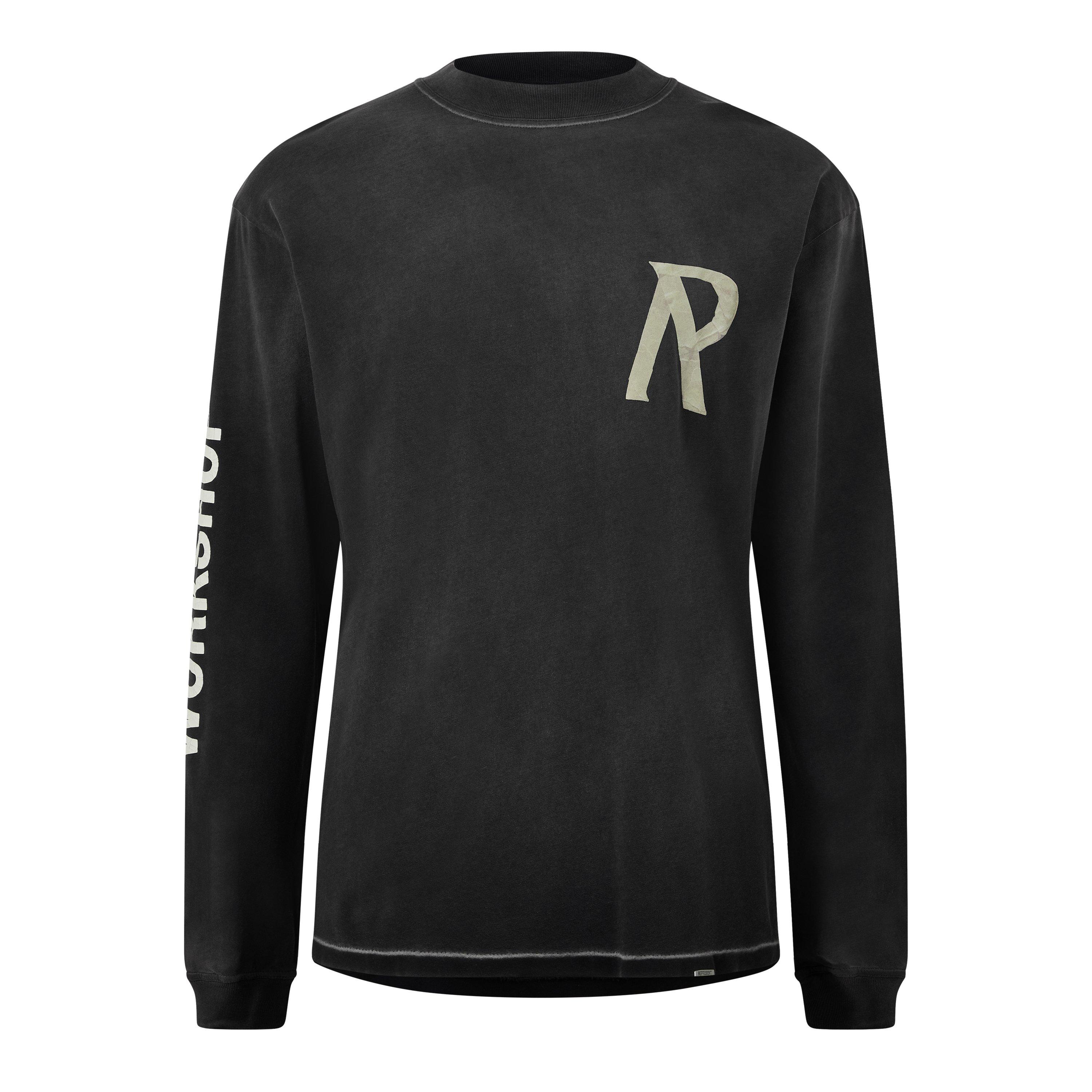 Stained Black - Represent - Men's Masking Tape Long-Sleeve T-Shirt, 3D Effect - 1
