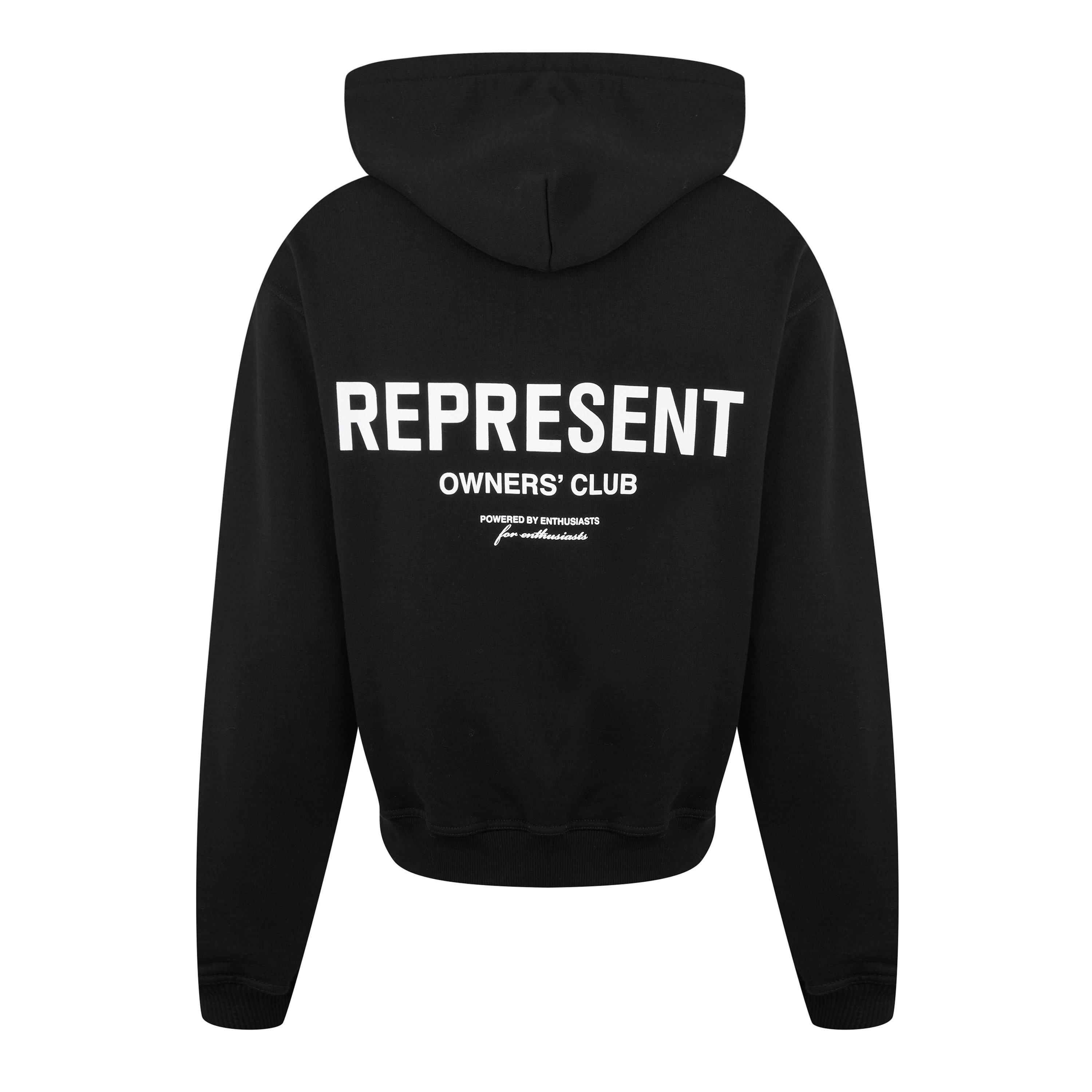 Black - Represent - Men's Rep Owners Club Zipped Hoodie, Bold Logo - 2