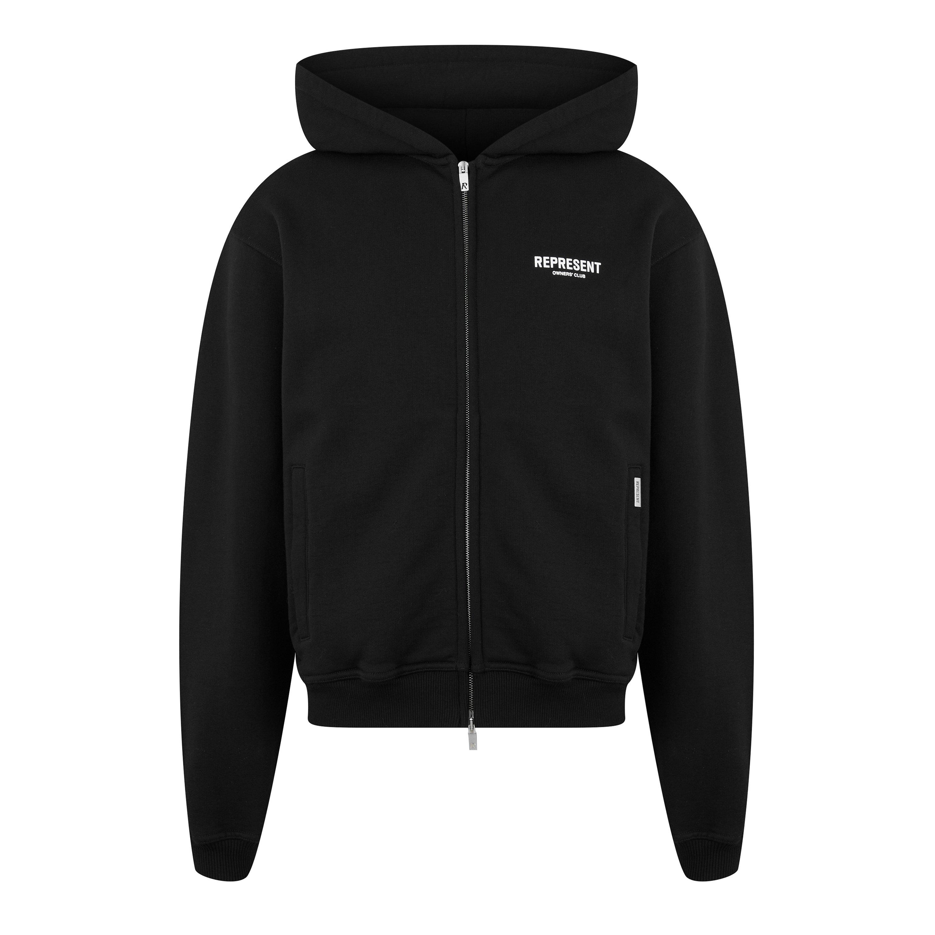 Black - Represent - Men's Rep Owners Club Zipped Hoodie, Bold Logo - 7