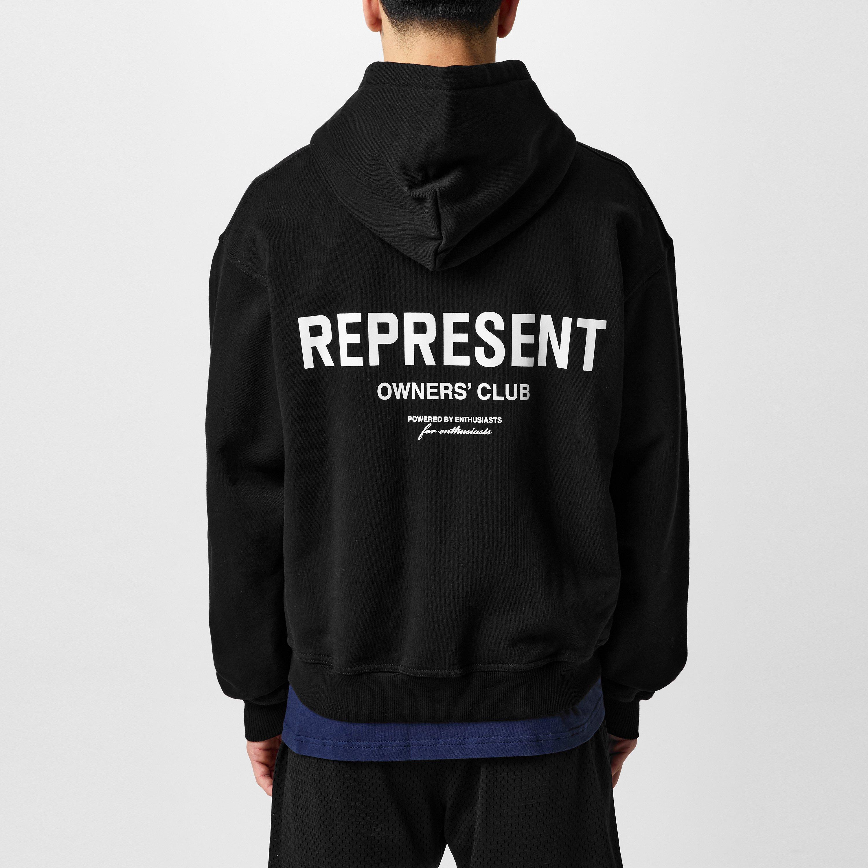 Black - Represent - Men's Rep Owners Club Zipped Hoodie, Bold Logo - 4