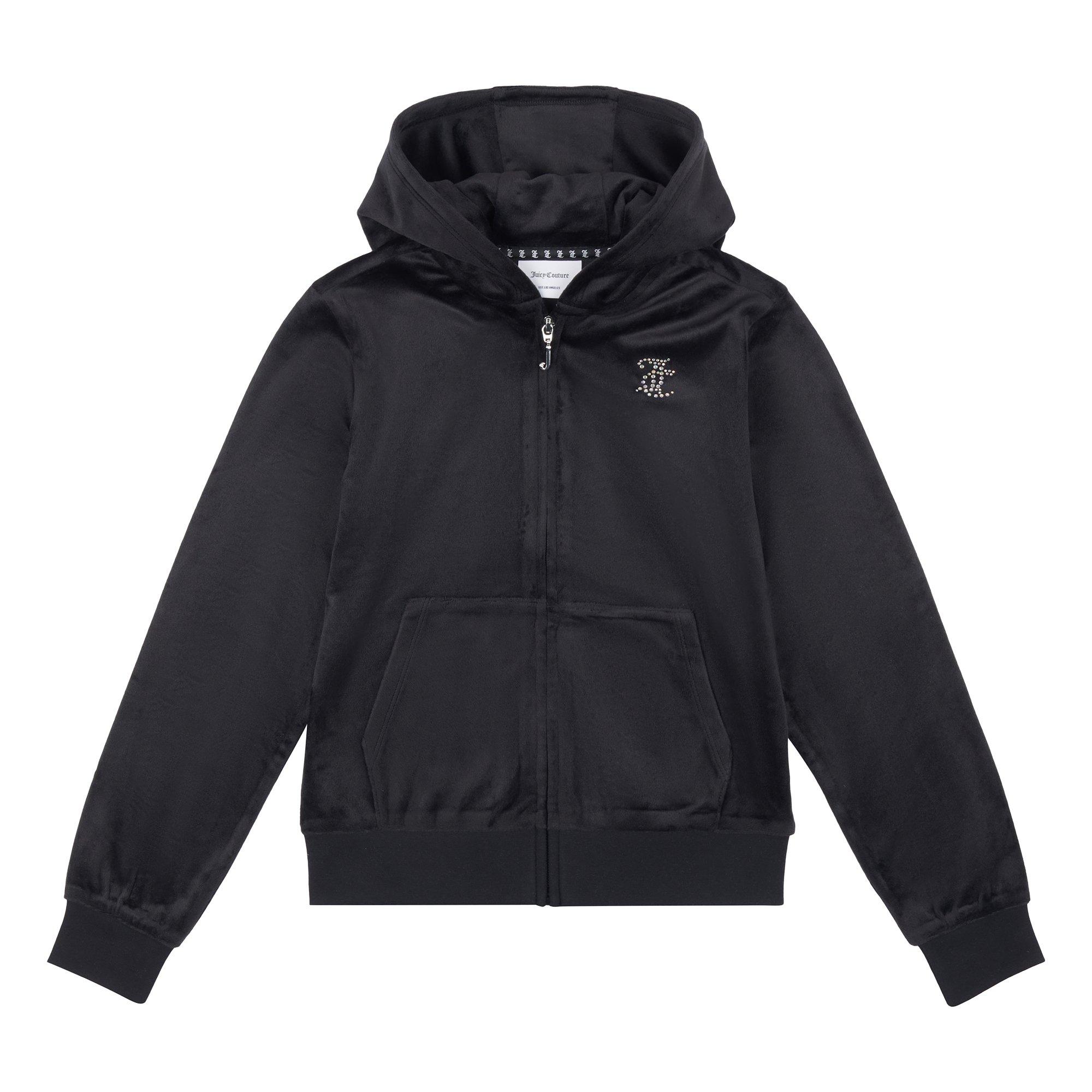 Juicy Couture Girls Velour Hoody - Black 102 - 15-16 Yrs