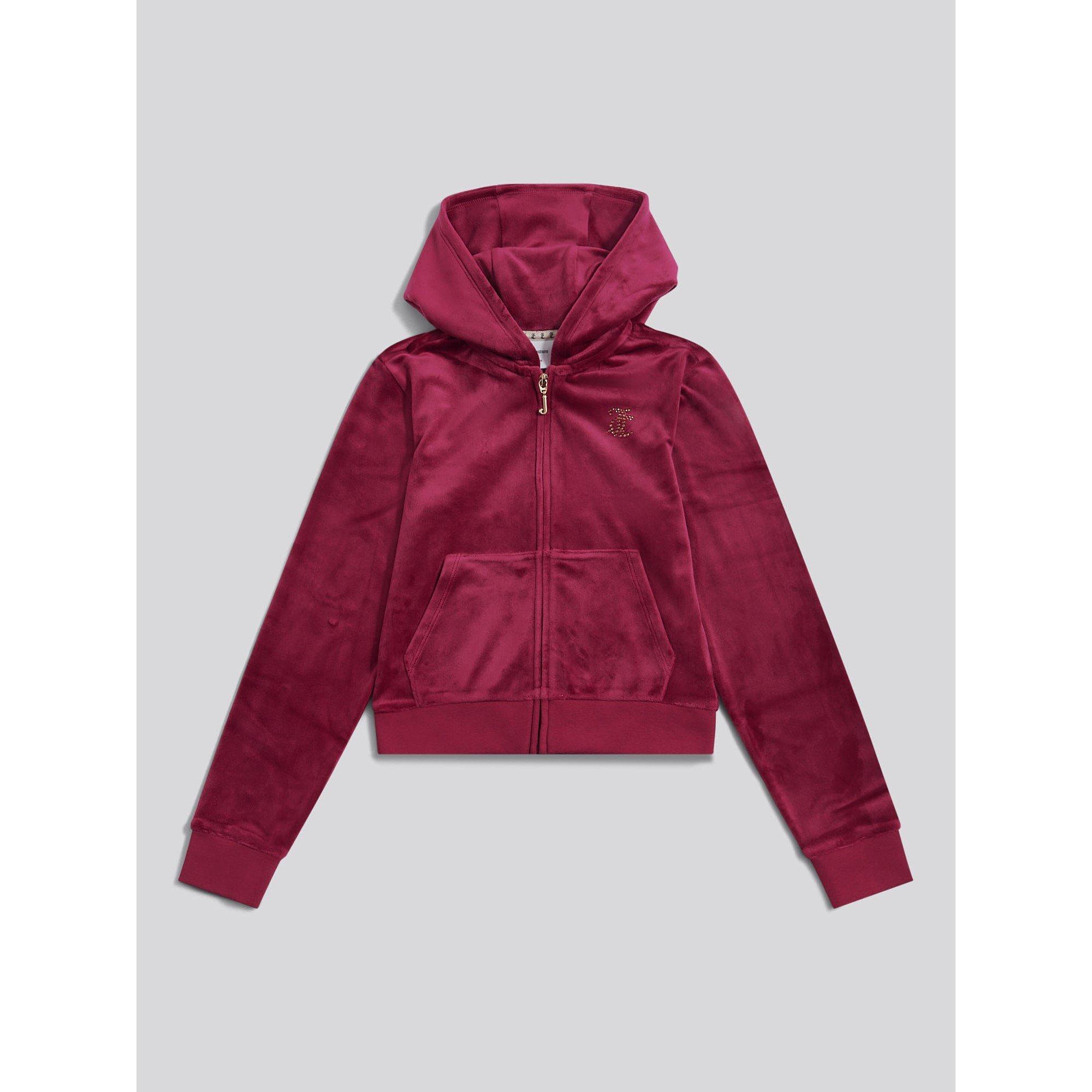 Juicy Couture Girls Velour Hoody - Red Plum B47 - 7-8 Yrs