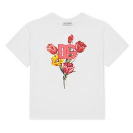 Dolce and Gabbana DG Logo Flower Tee Jn44