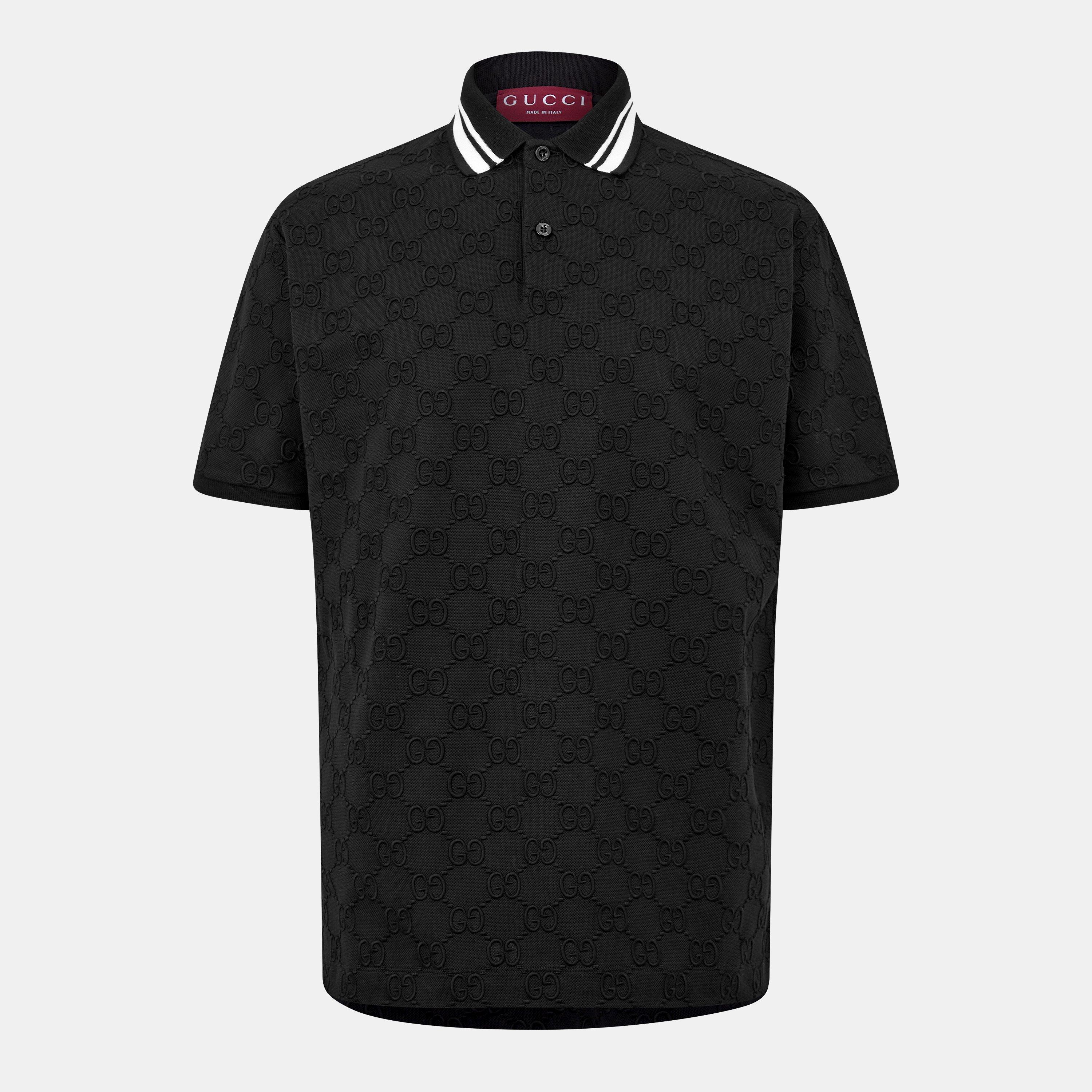 Black/White - Gucci - Men's GG Cotton Polo Shirt - 1
