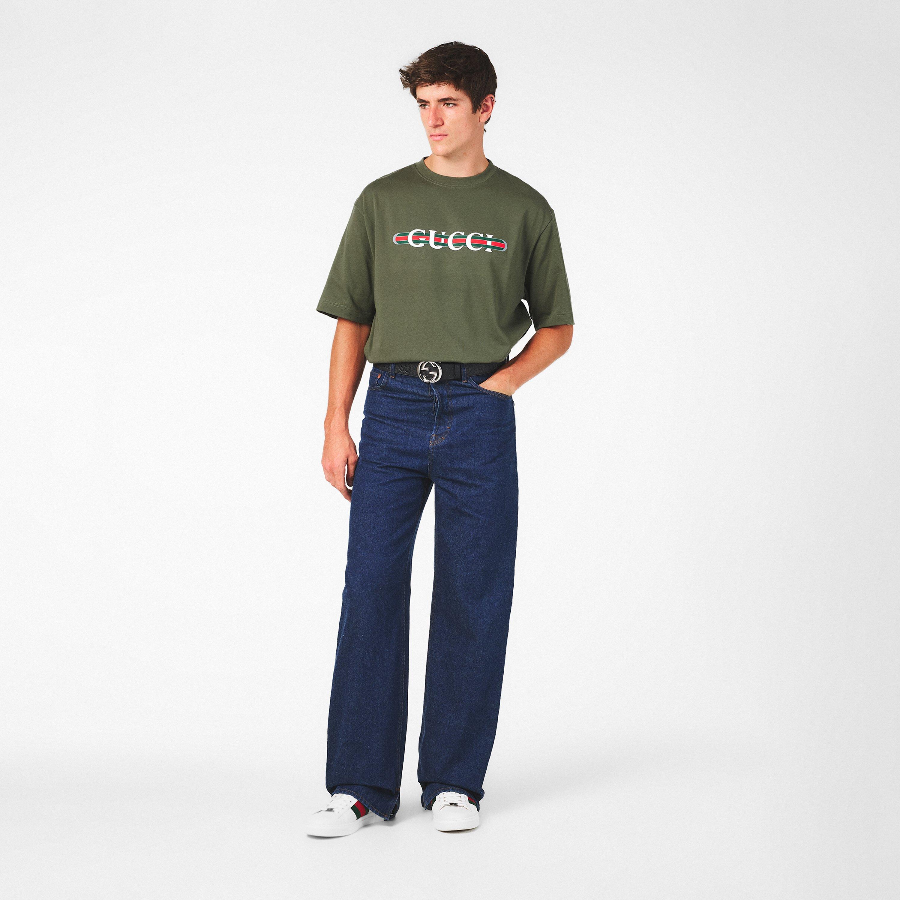 Military Green - Gucci - Logo Print T-Shirt - 6