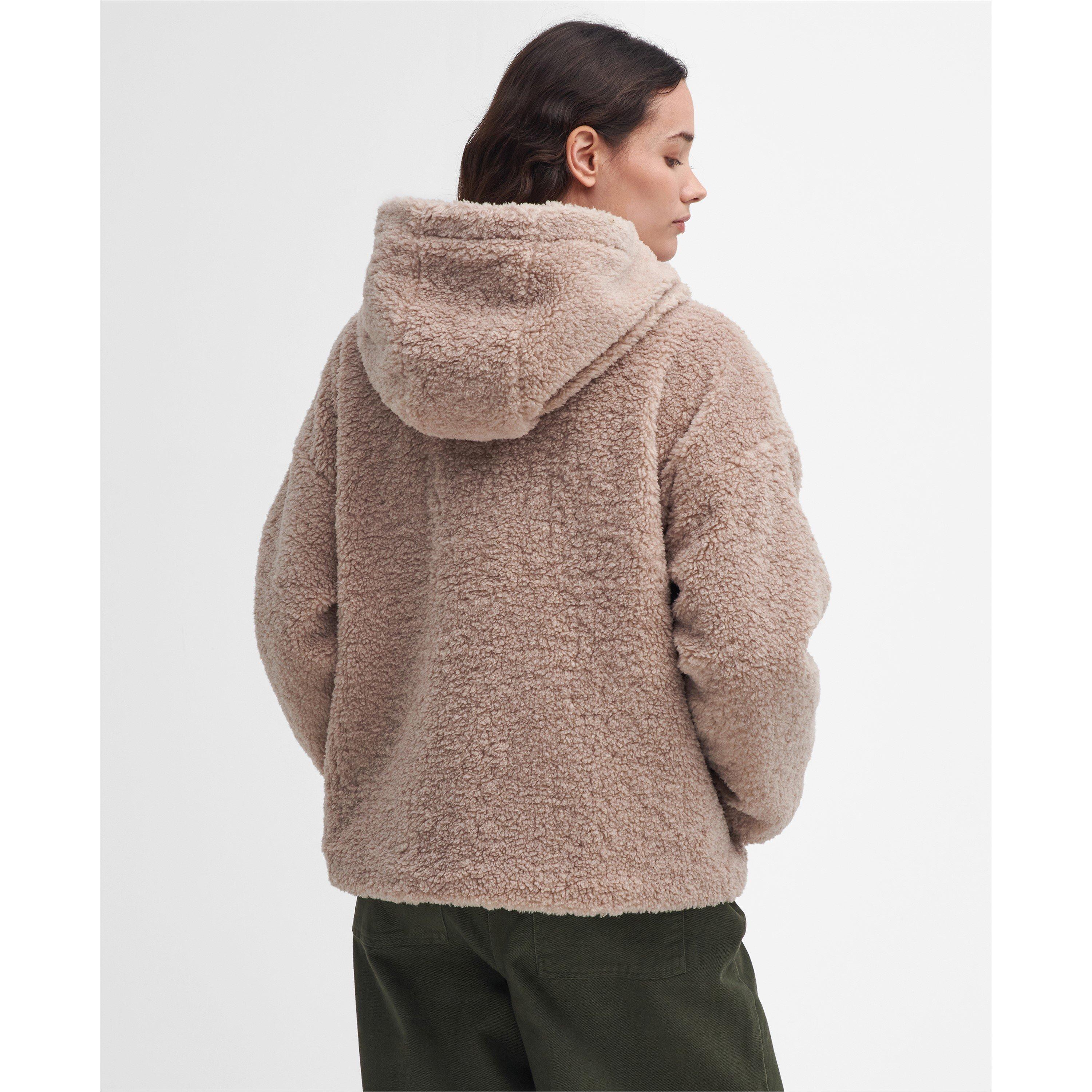 Natural/Sand/N - Barbour - Women's Amber Hooded Long Sleeve Full Zip Teddy Coat - 2