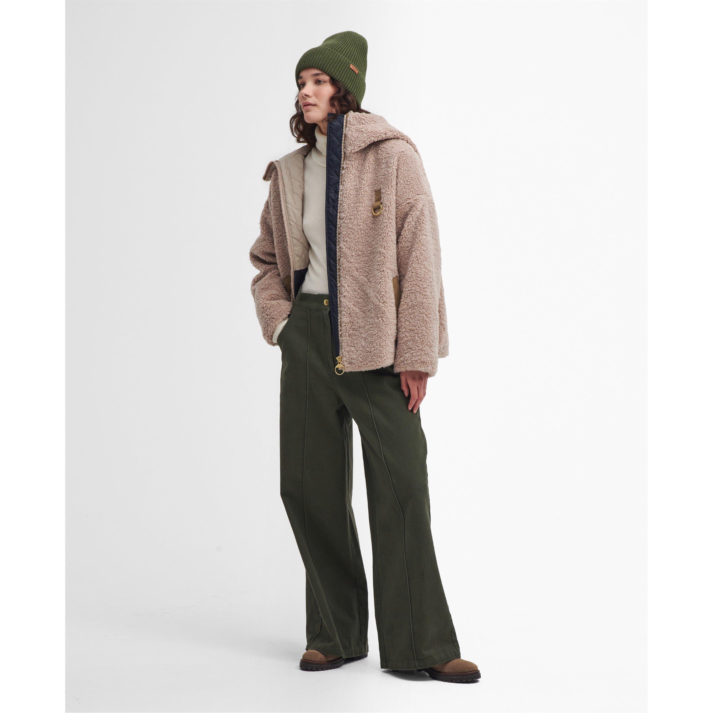 Natural/Sand/N - Barbour - Women's Amber Hooded Long Sleeve Full Zip Teddy Coat - 3