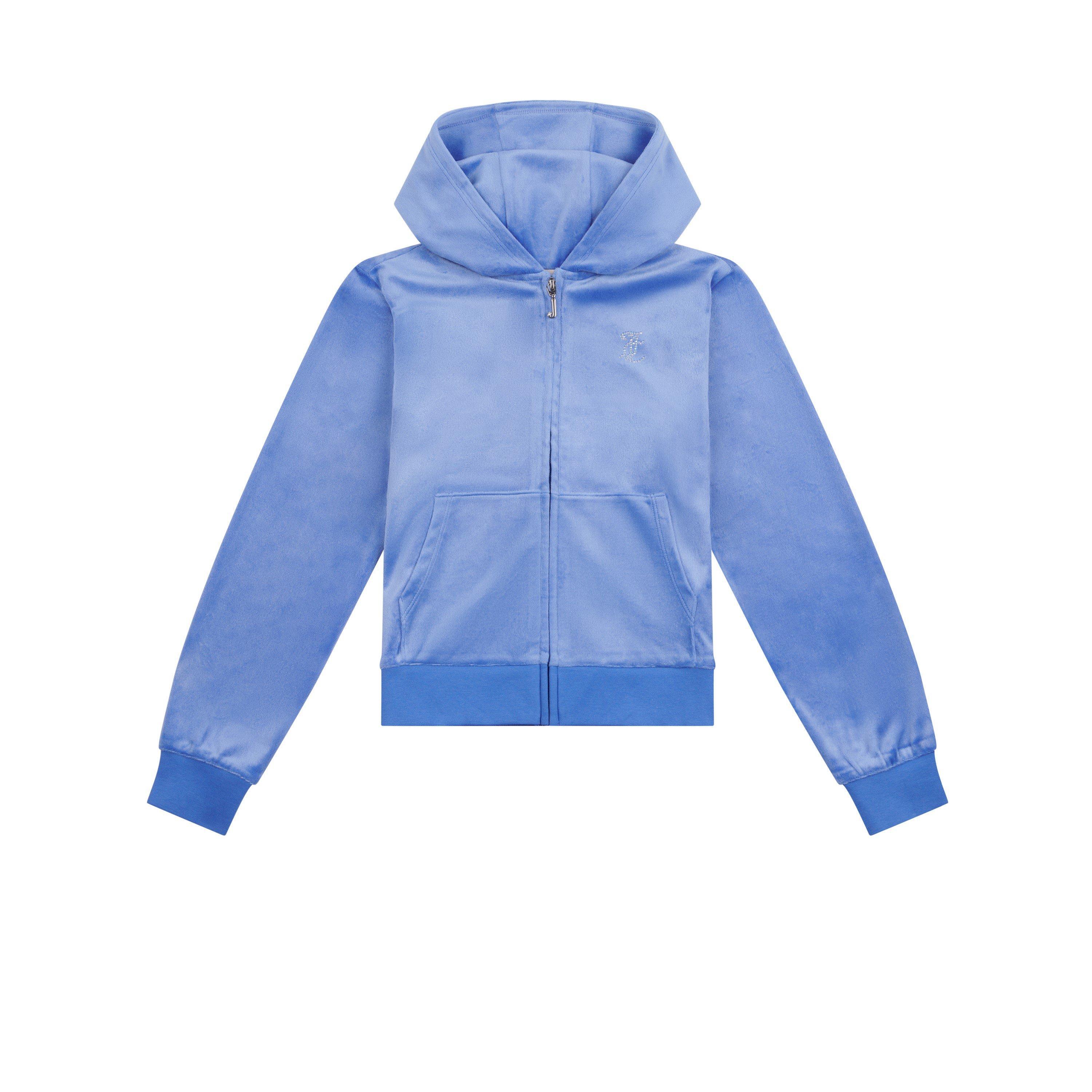 Kids' Velvet Diamante Zip Hoodie