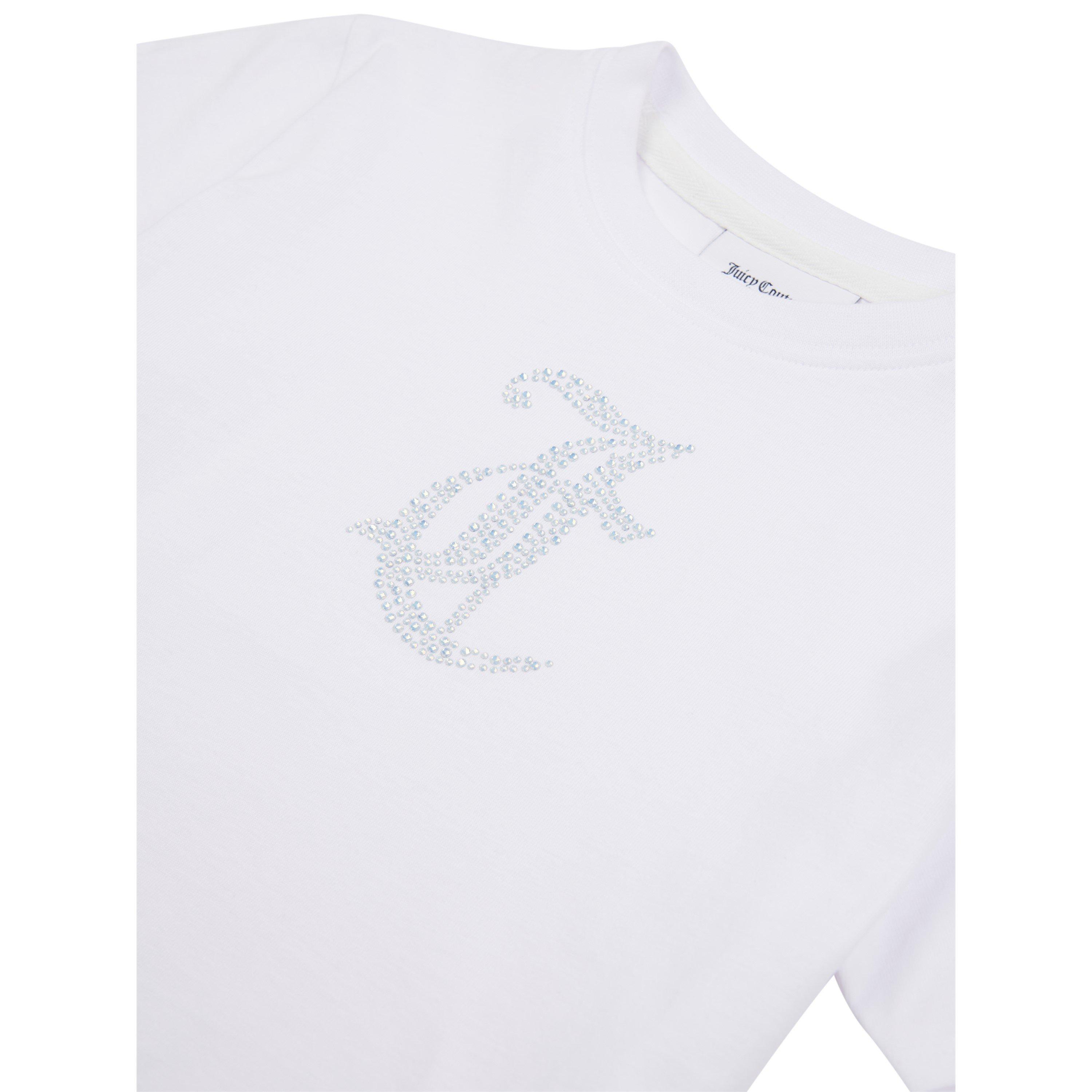 White 001 - Juicy Couture - Kids' Diamante Logo Regular Fit T-Shirt - 3