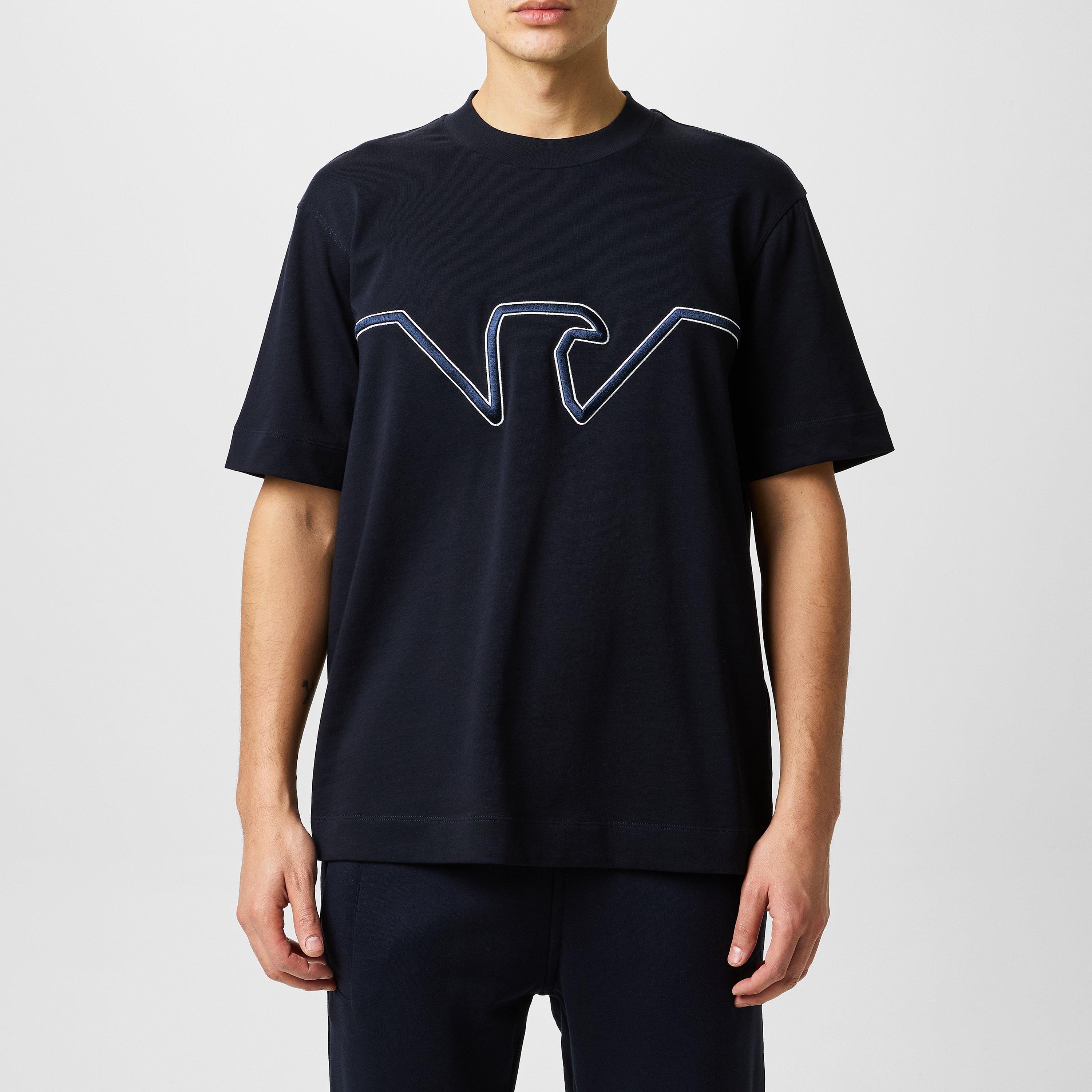 Navy Eagle - Emporio Armani - Embroidered Eagle T-Shirt - 1