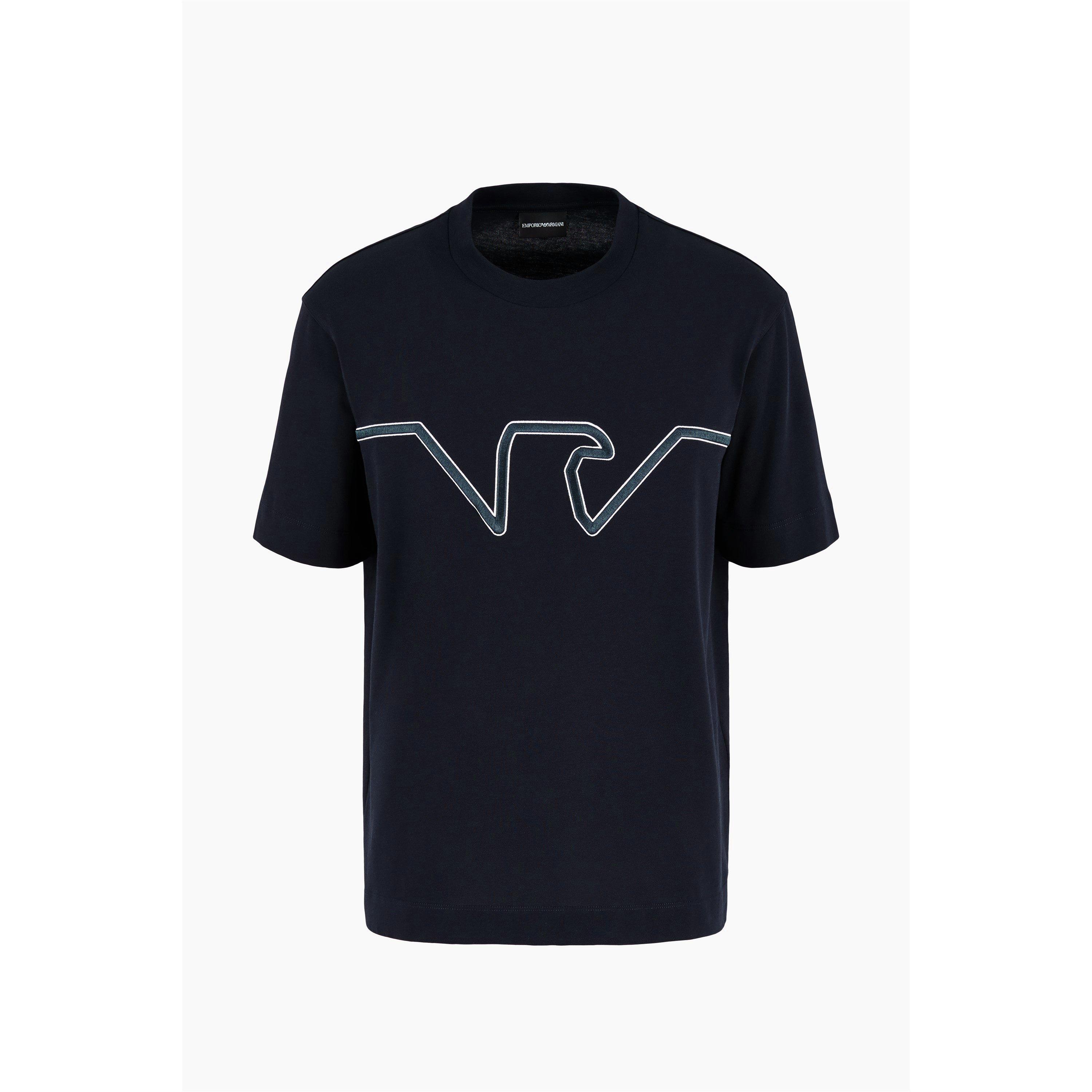 Navy Eagle - Emporio Armani - Embroidered Eagle T-Shirt - 5
