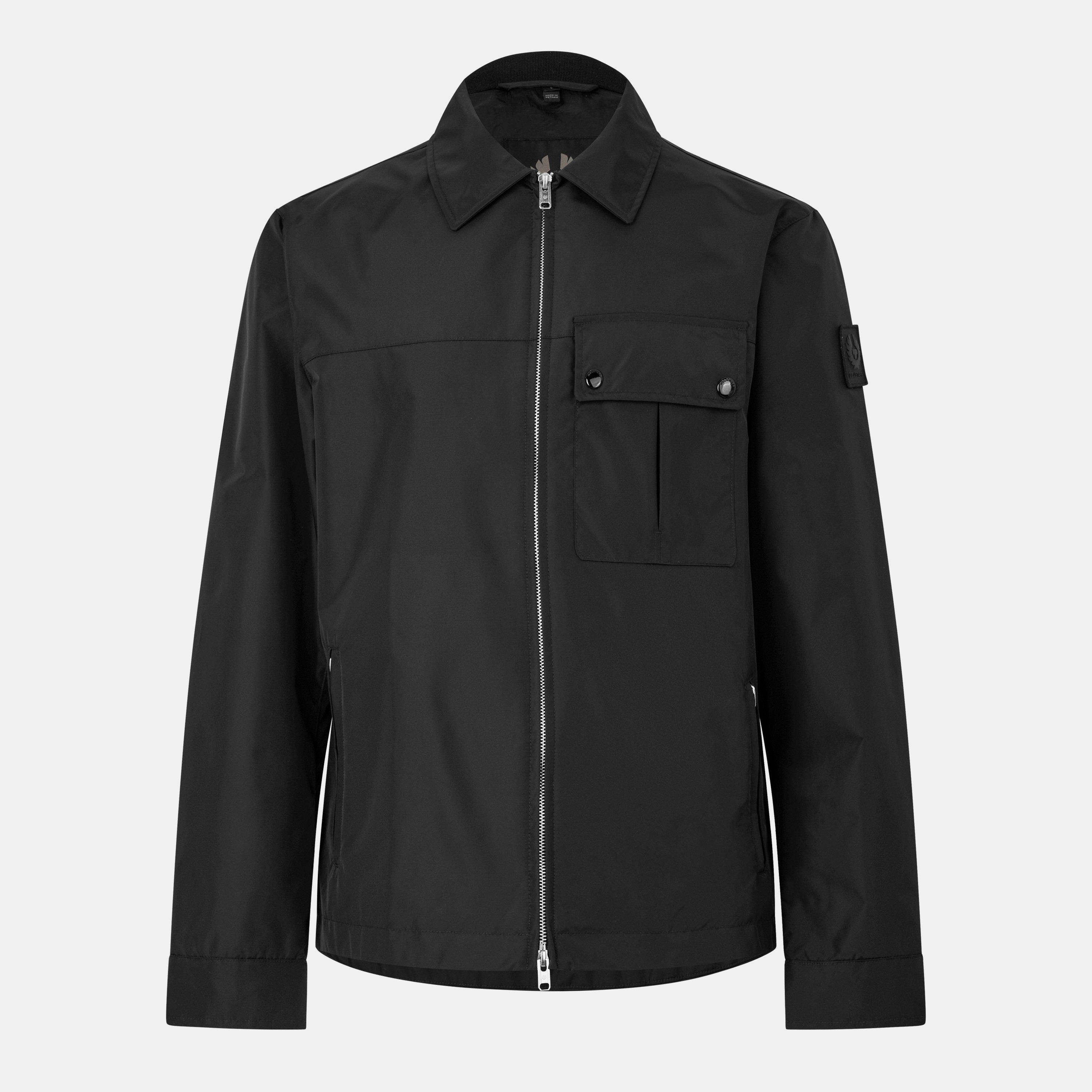 Black - Belstaff - Men's Drill Water Resistant Long Sleeve Overshirt - 1