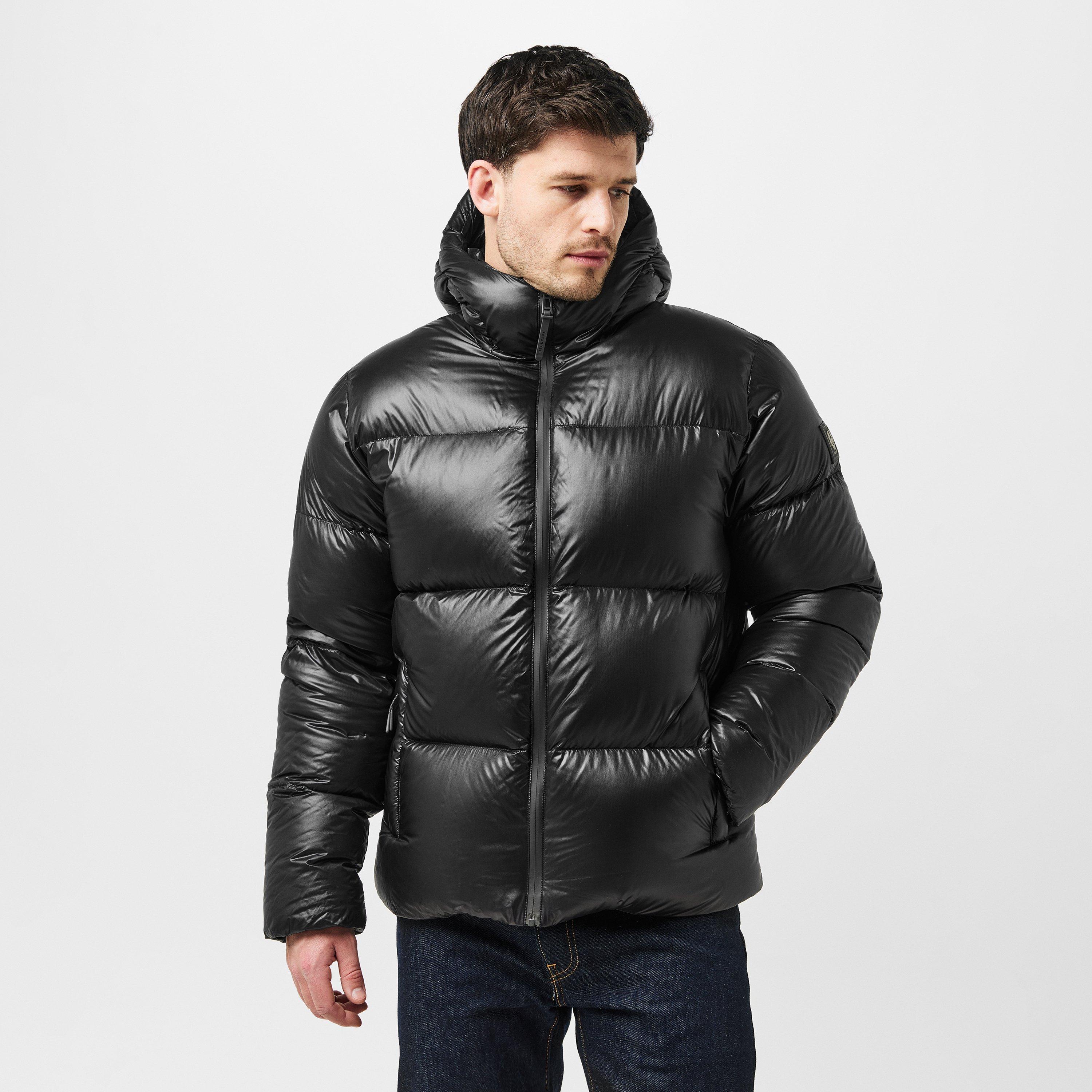Black - Belstaff - Men's Resolve Waterproof Duck Down Hooded Short Puffer Jacket - 3
